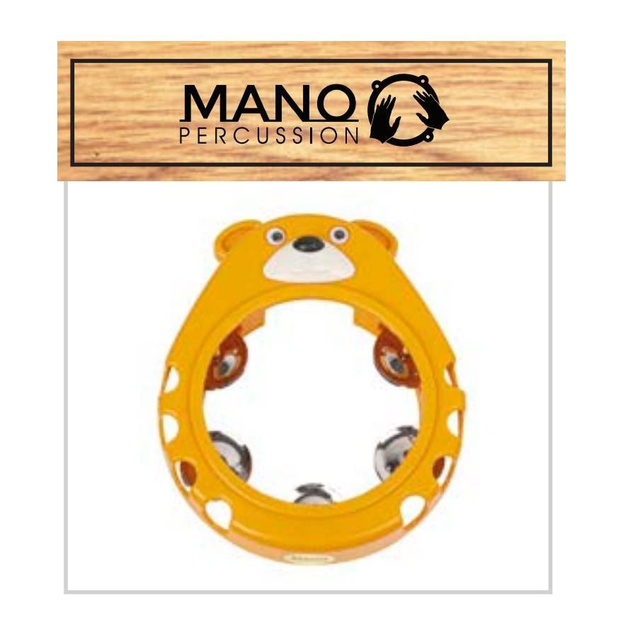 Mano Percussion UE846 8in Bear Shaped Tambourine in Orange