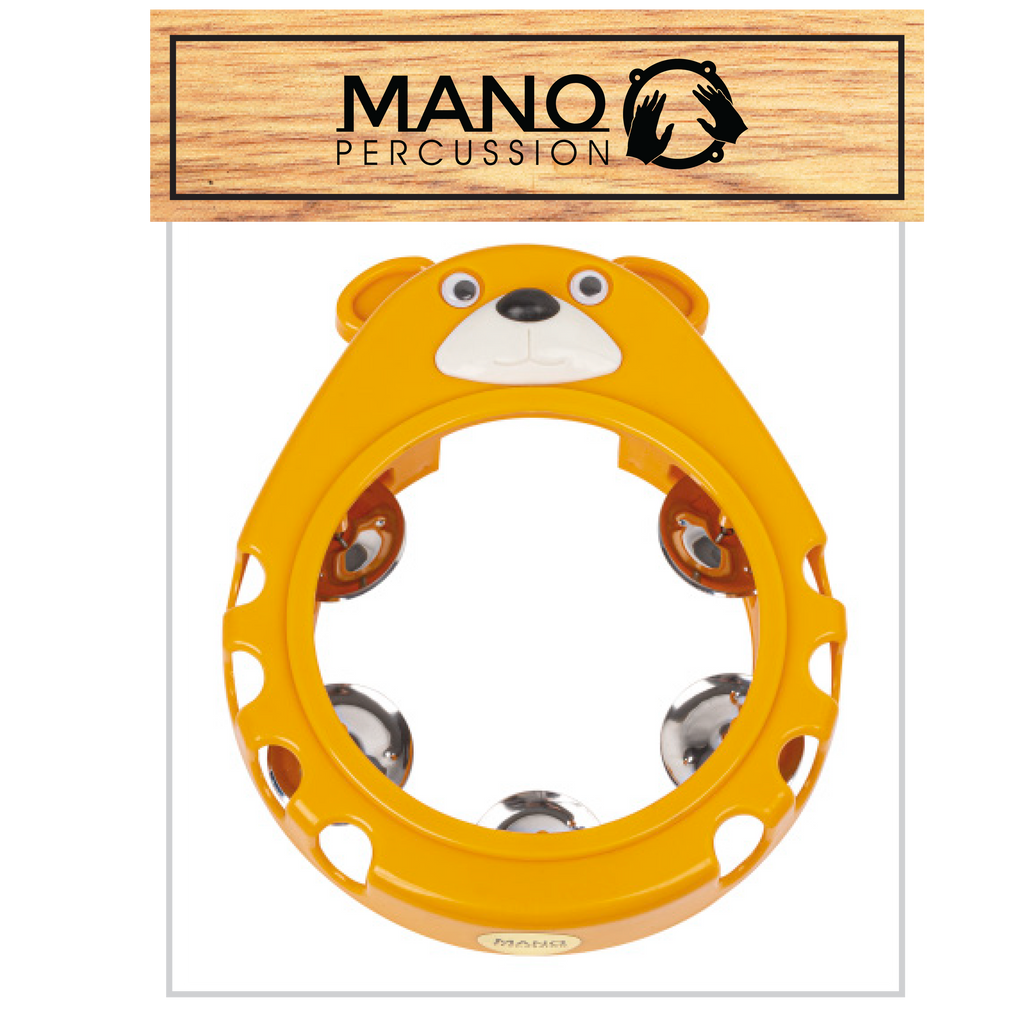 Mano Percussion UE846 8in Bear Shaped Tambourine in Orange