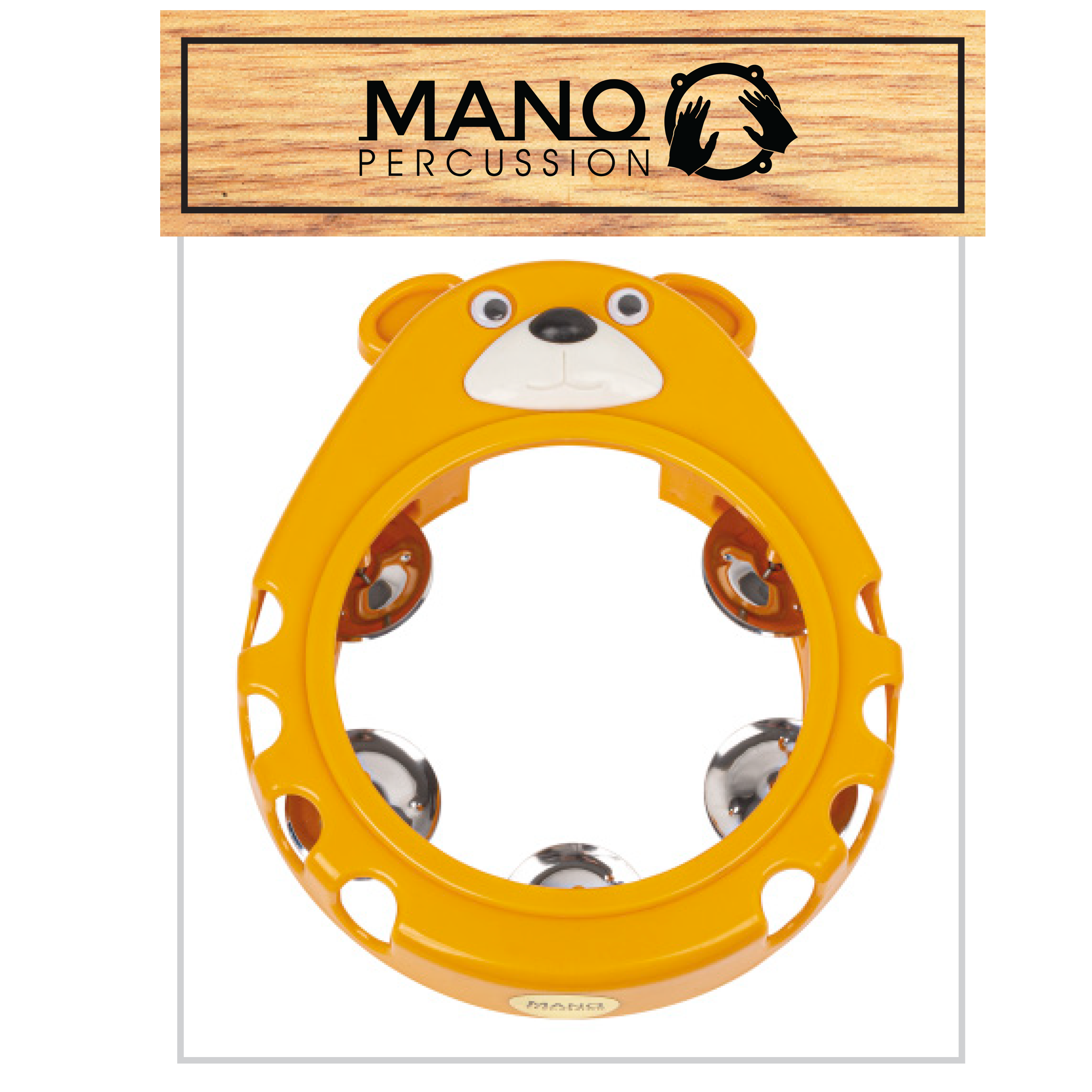 Mano Percussion UE846 8in Bear Shaped Tambourine in Orange