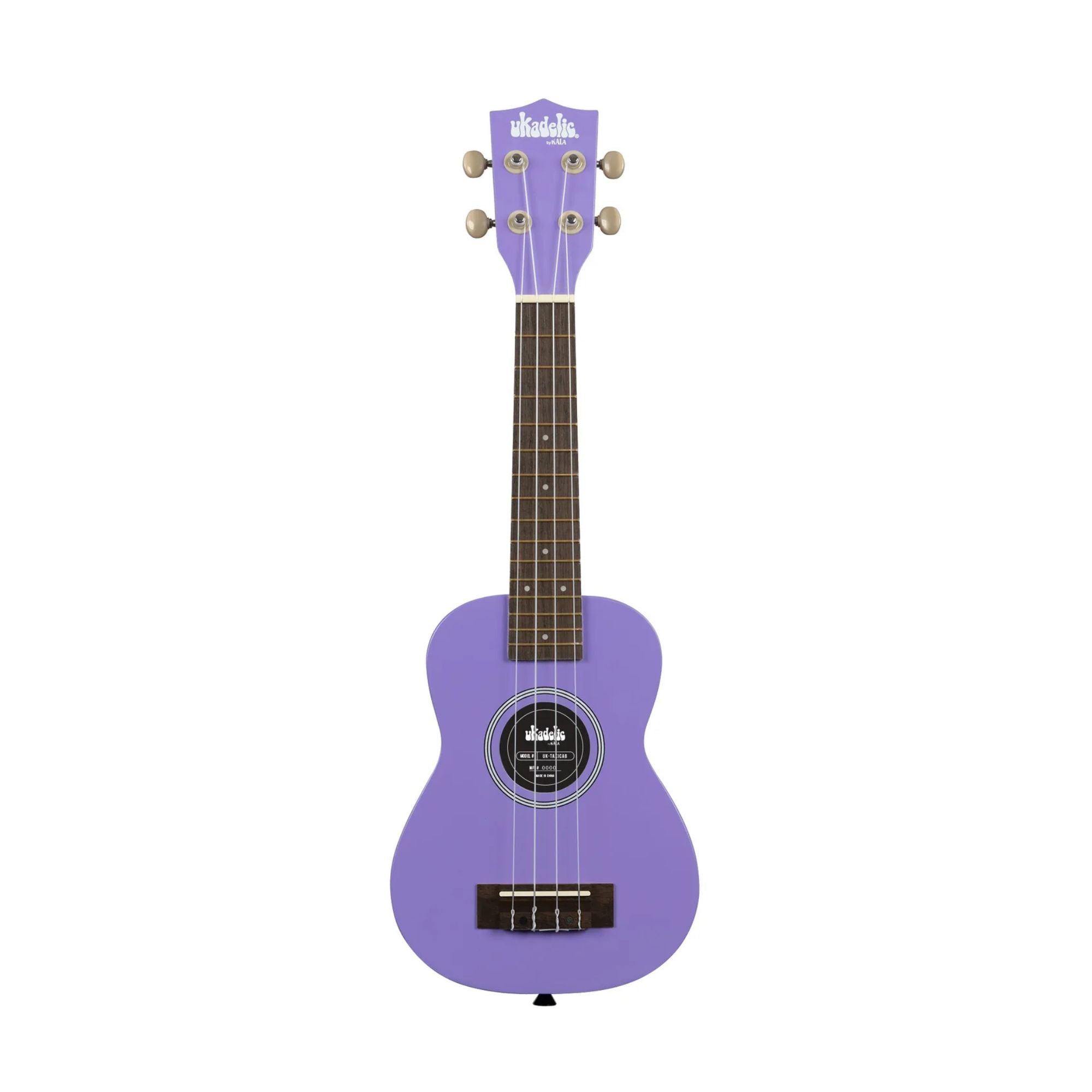 Kala Ukadelic Soprano Ukulele in ultraviolet finish, showcasing its vibrant color and compact size.
