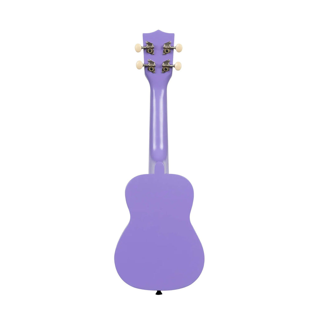 Kala Ukadelic Soprano Ukulele in ultraviolet finish, showcasing the colorful body and traditional ukulele shape.