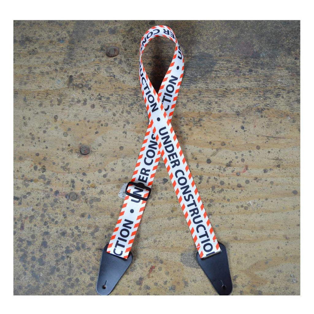 Colonial Leather Under Construction Printed Webbing Guitar Strap