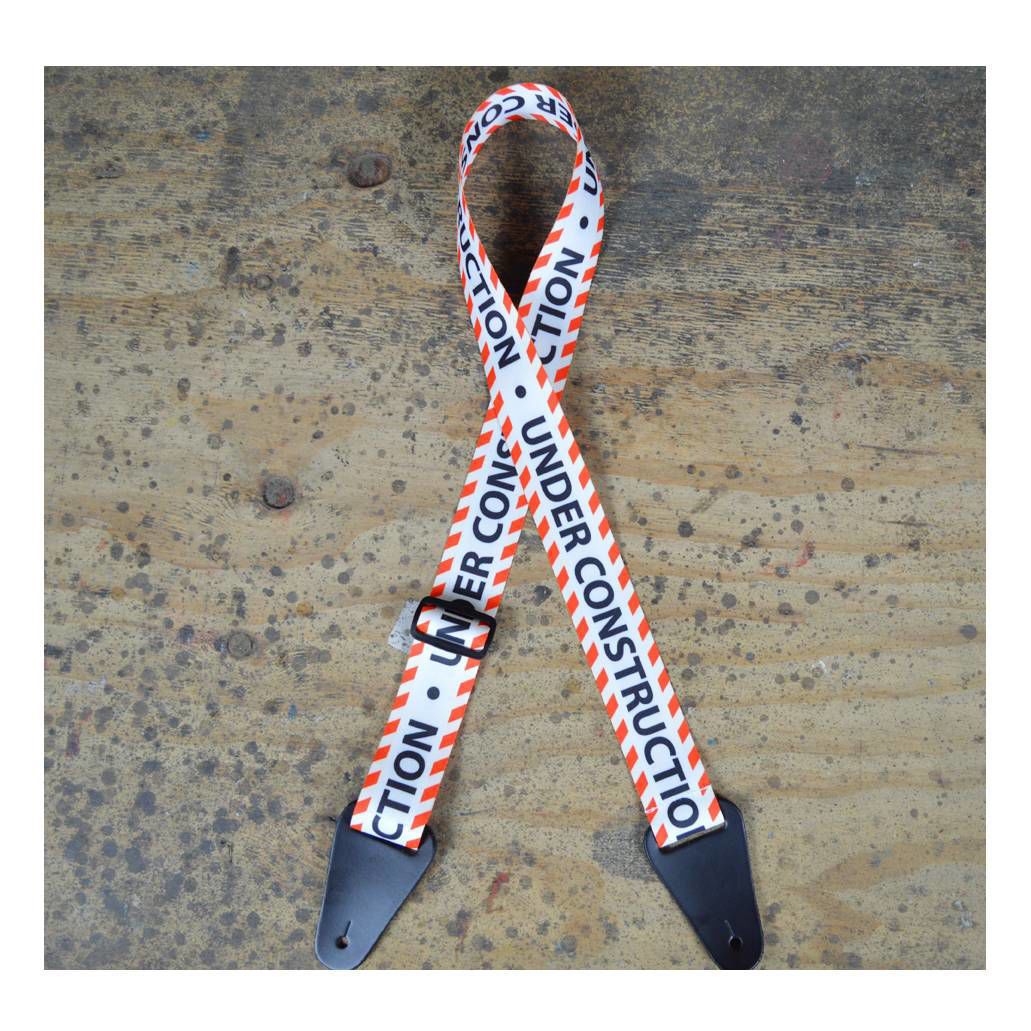 Colonial Leather Under Construction Printed Webbing Guitar Strap