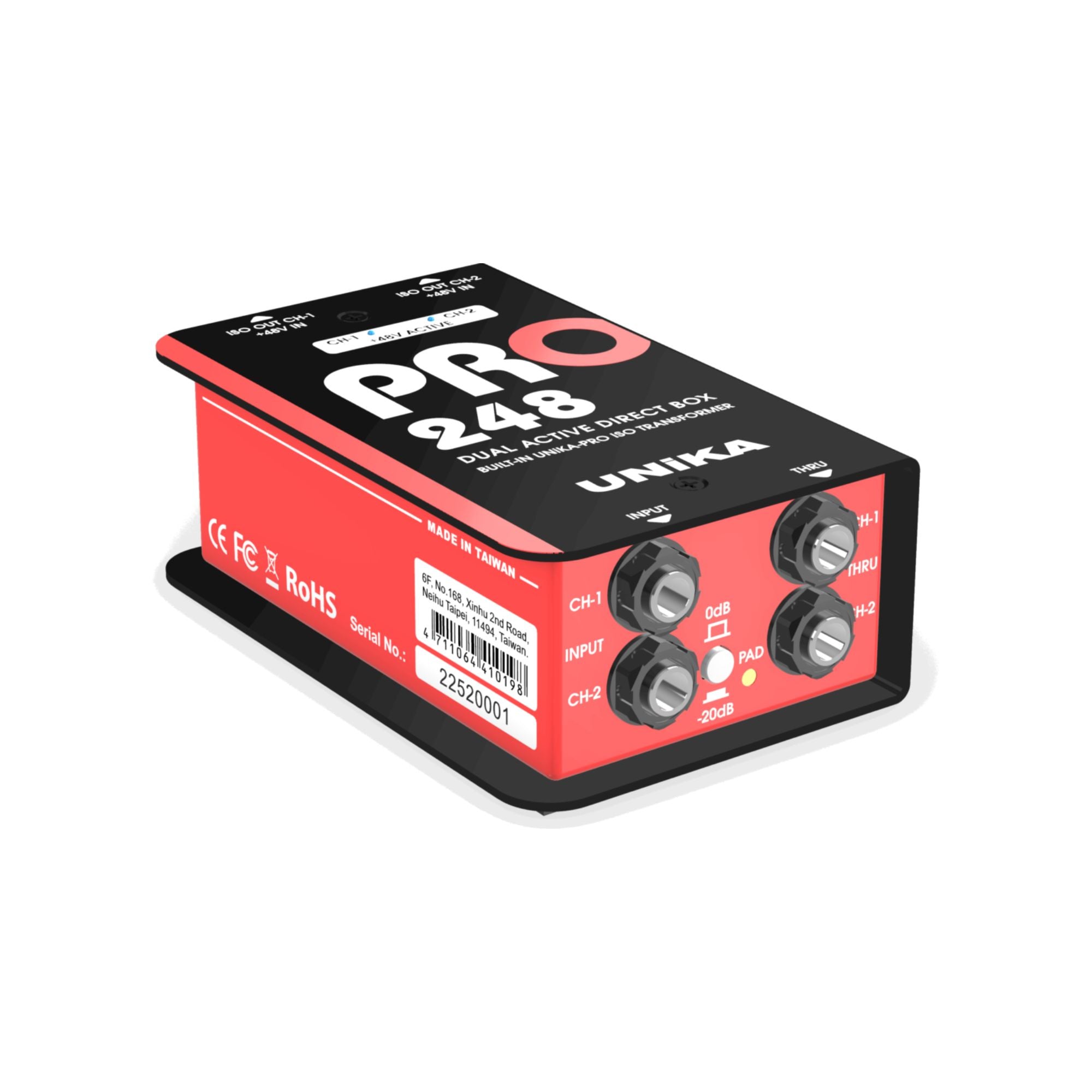 UNIKA PRO 248 Dual-Channel Active DI Box with Isolation Transformer