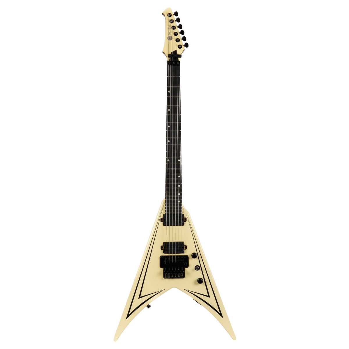 Spira V-420-AWH Electric Guitar Ebony Fretboard Locking Tremolo - Antique White