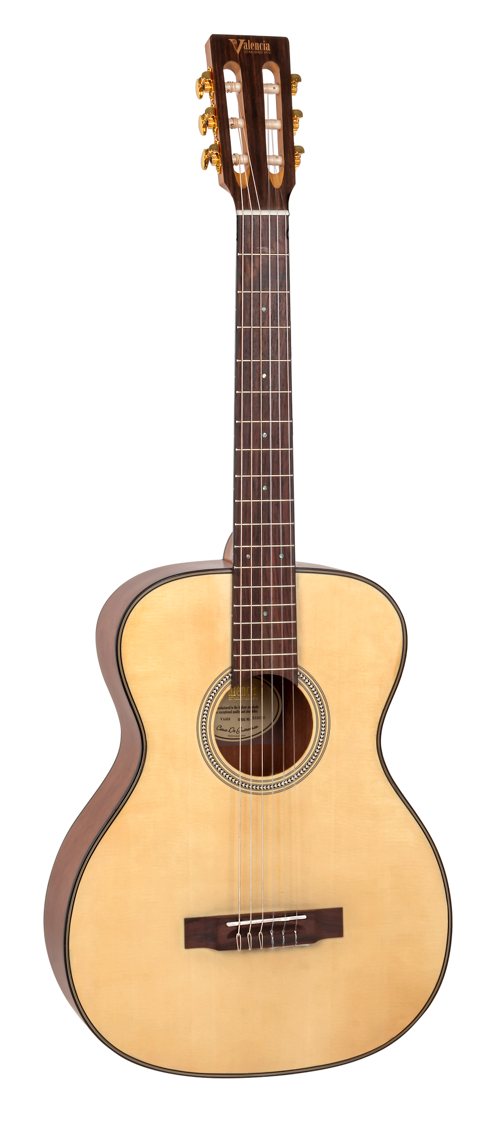 Valencia VA434 Full Size Classical Guitar in Natural Satin