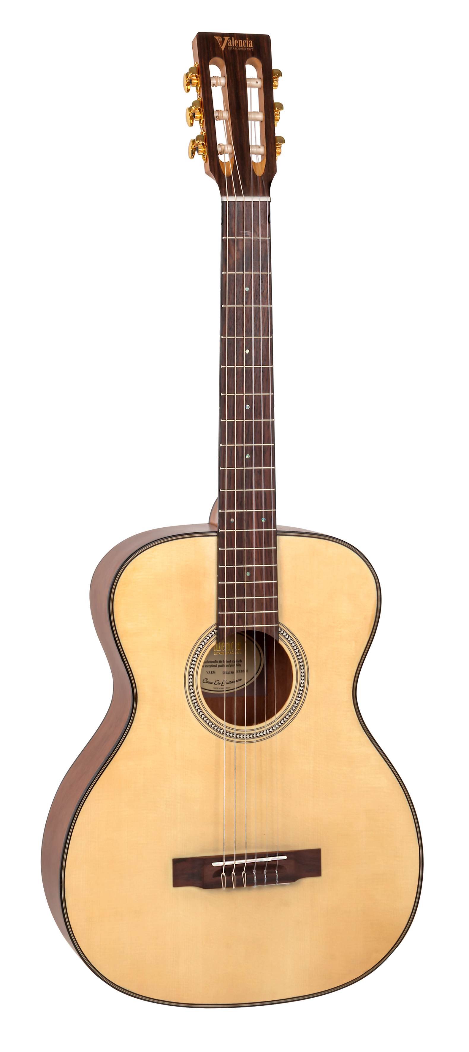 Valencia VA434 Full Size Classical Guitar in Natural Satin