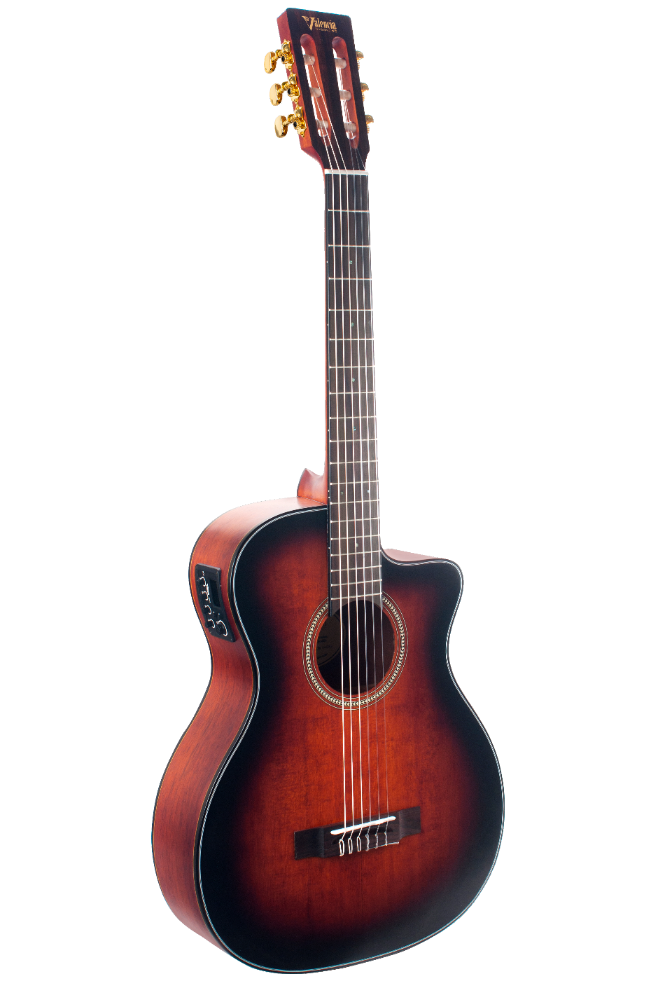 Valencia VA434CECSB Full Size Classical Guitar - PU - Classic Snburst Satin