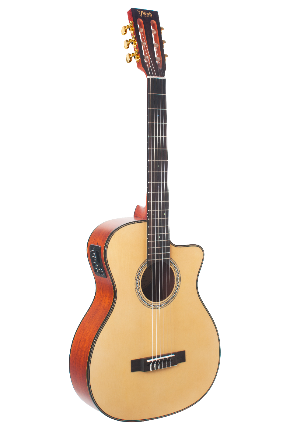 Valencia VA434CE Full Size Classical Guitar with Pickup in Natural Satin
