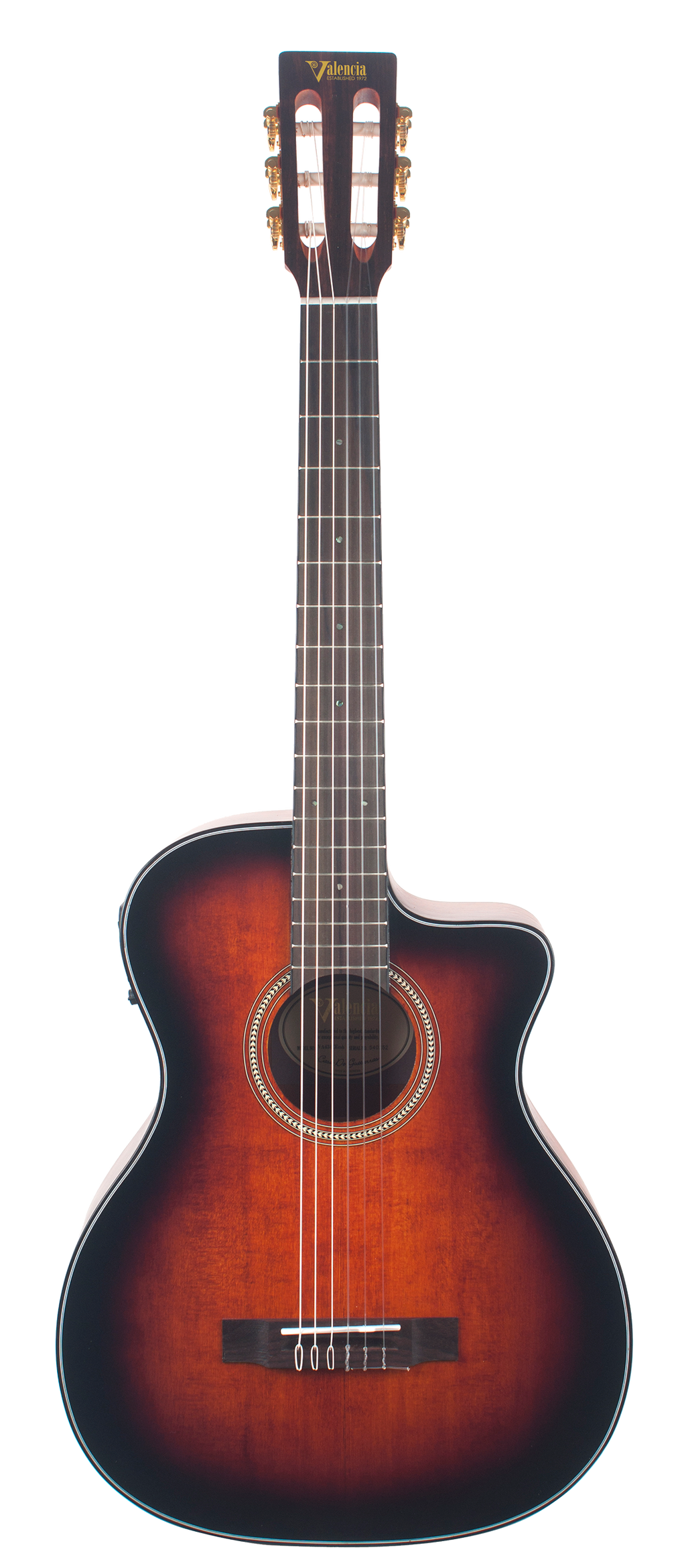 Valencia VA434CECSB Full Size Classical Guitar - PU - Classic Snburst Satin