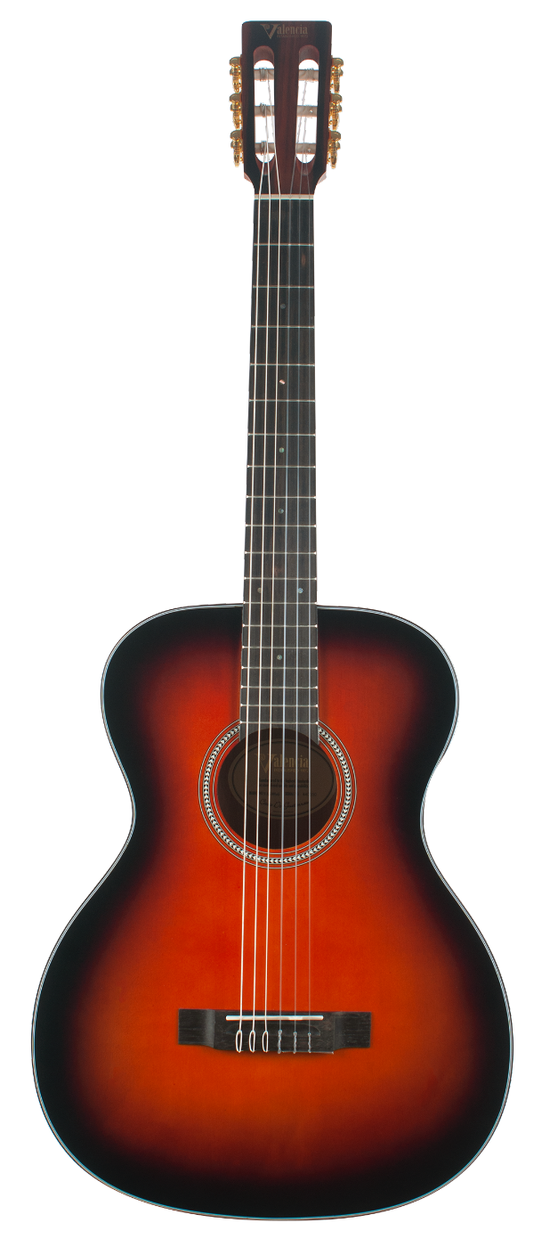 Valencia VA434CSB Full Size Classical Guitar in Classic Sunburst Satin