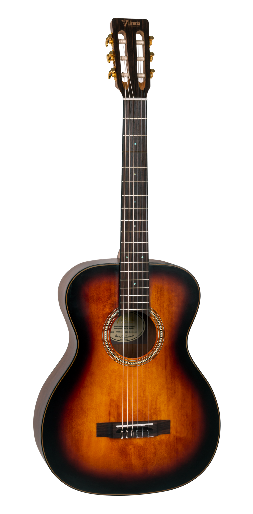 Valencia VA434CSB Full Size Classical Guitar in Classic Sunburst Satin