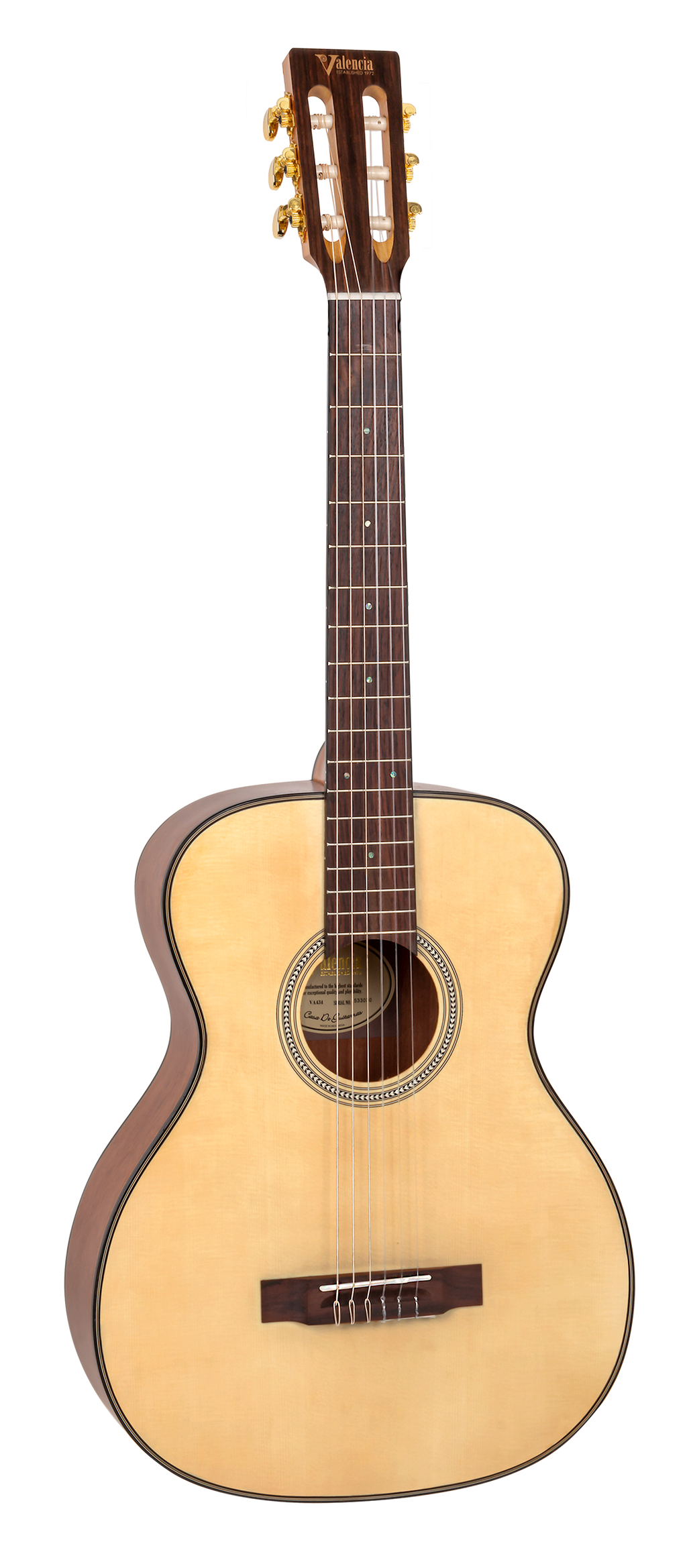 Valencia VA434 Full Size Classical Guitar in Natural Satin