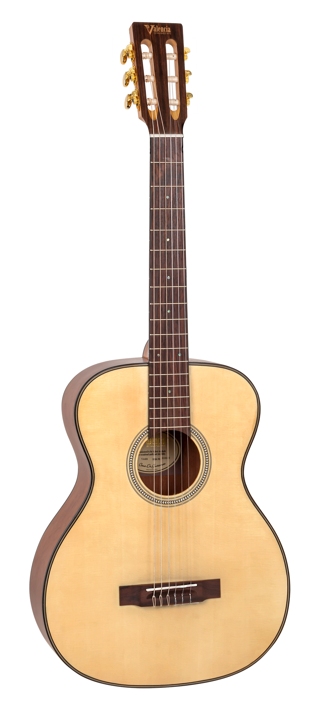 Valencia VA434 Full Size Classical Guitar in Natural Satin