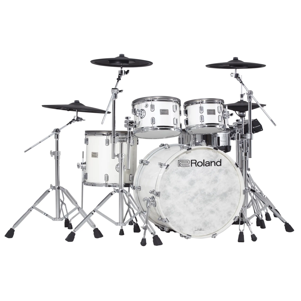 Roland VAD-706 Electronic Drum Kit Bundle in Polar White with DW Hardware