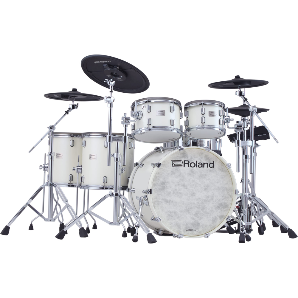 Roland VAD716 V-Drums Electronic Drum Kit with DW 3000 Hardware - Pearl White