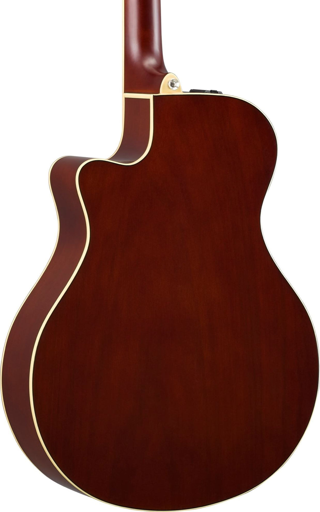 Yamaha APX600 Thinline acoustic guitar with flamed maple top and built-in pickup, shown in a natural wood finish.