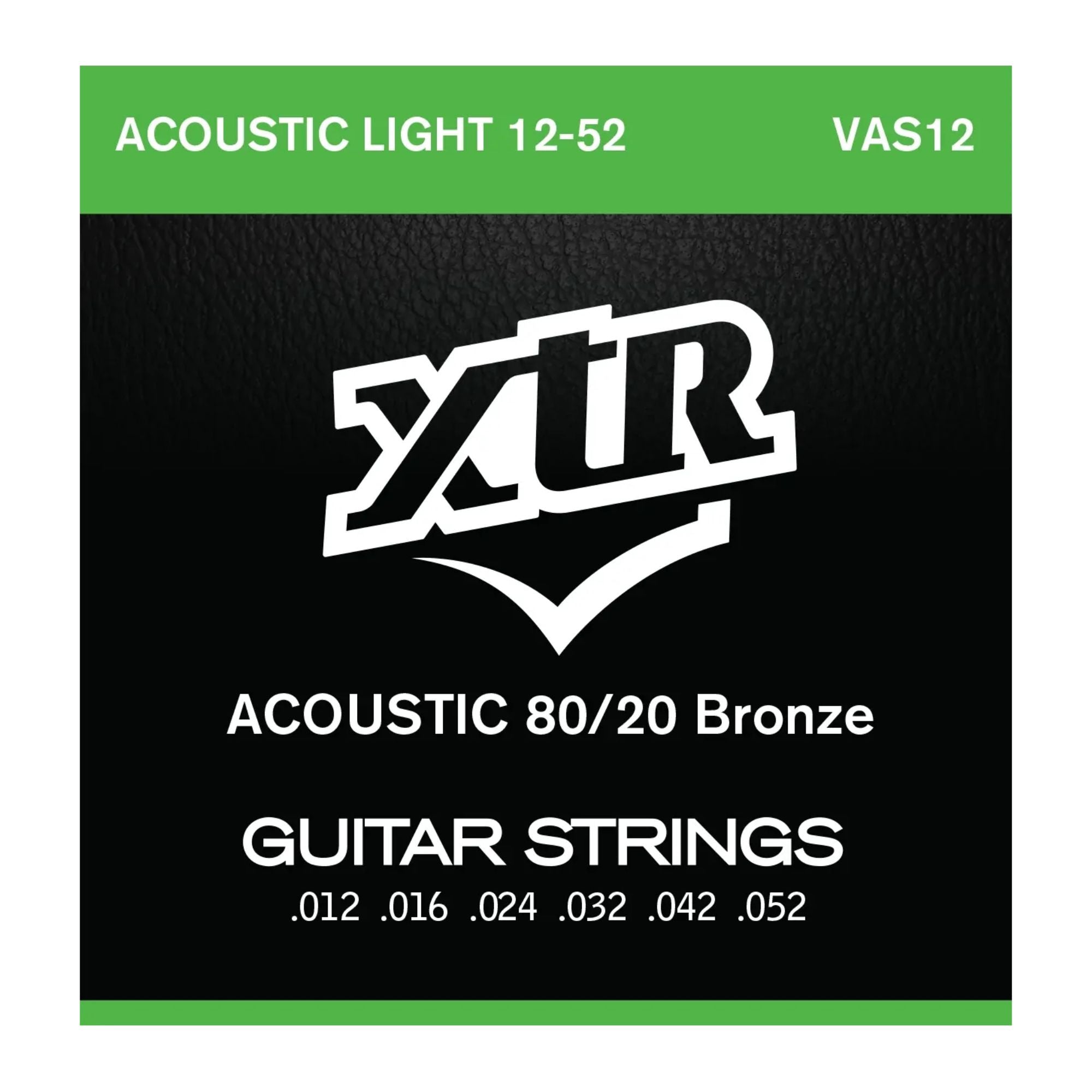 Xtreme XTR acoustic guitar strings 12-52 set, showing the metal wound strings with clear branding and packaging details.
