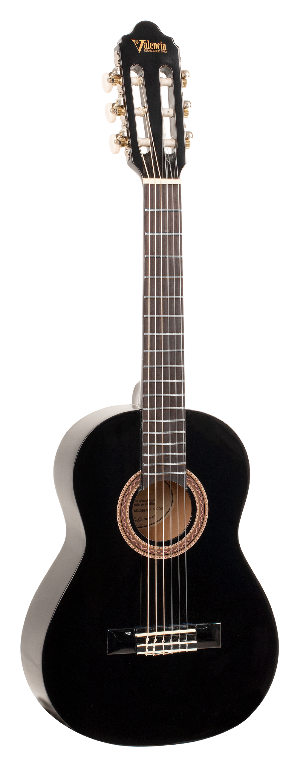 Valencia VC101BK 1/4 Size Classical Guitar - Black