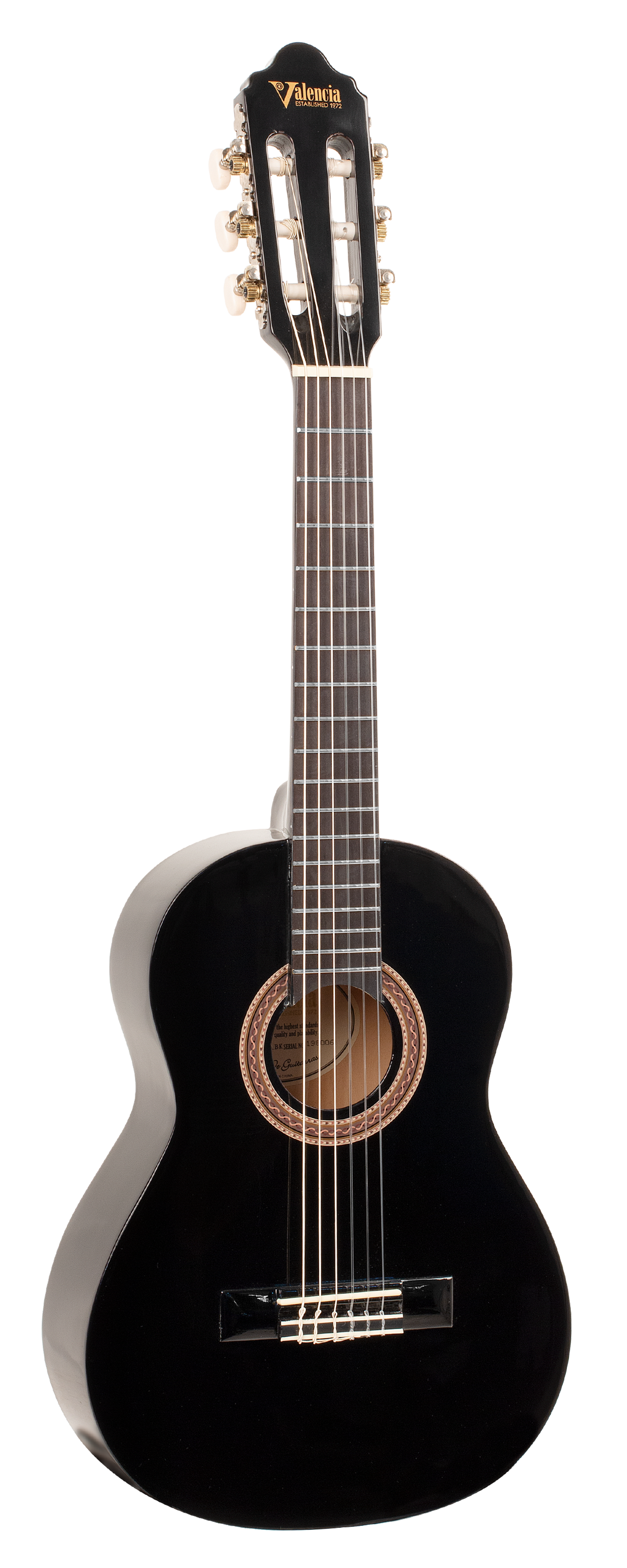 Valencia VC101BK 1/4 Size Classical Guitar - Black