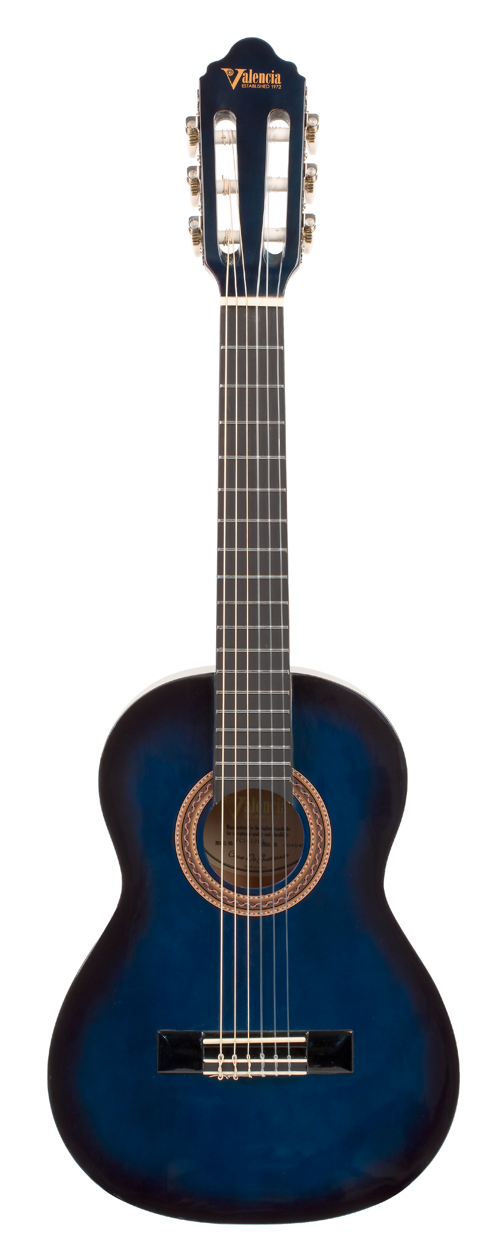 Valencia VC101BUS 1/4 Size Classical Guitar - Blue Sunburst