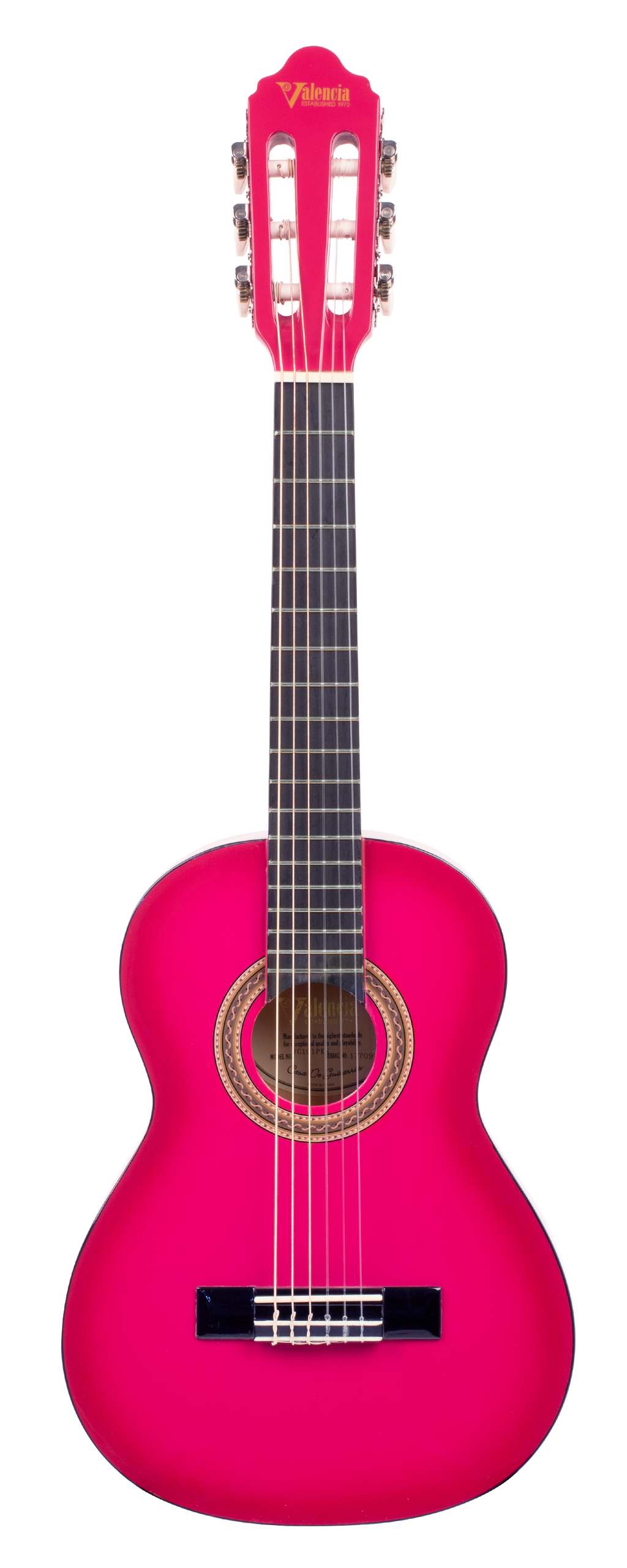 Valencia VC101PKS 1/4 Size Classical Guitar - Pink Sunburst