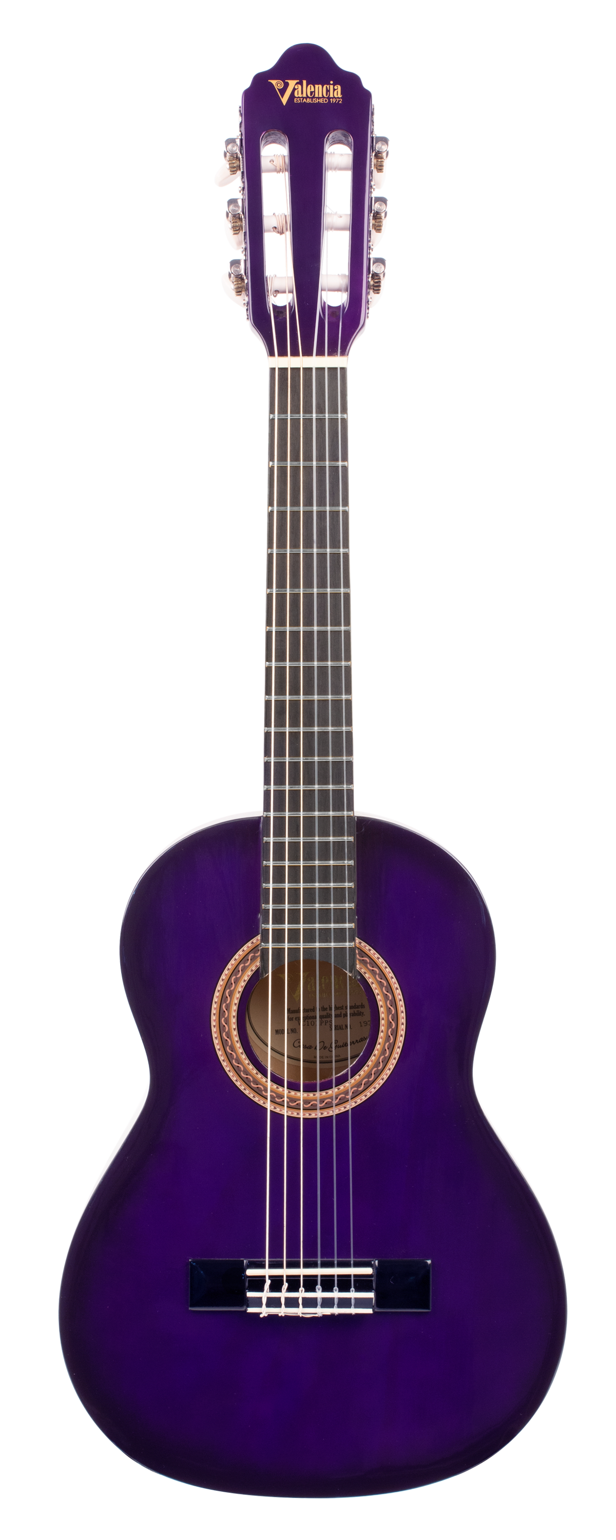 Valencia VC101PPS 1/4 Size Classical Guitar - Purple Sunburst
