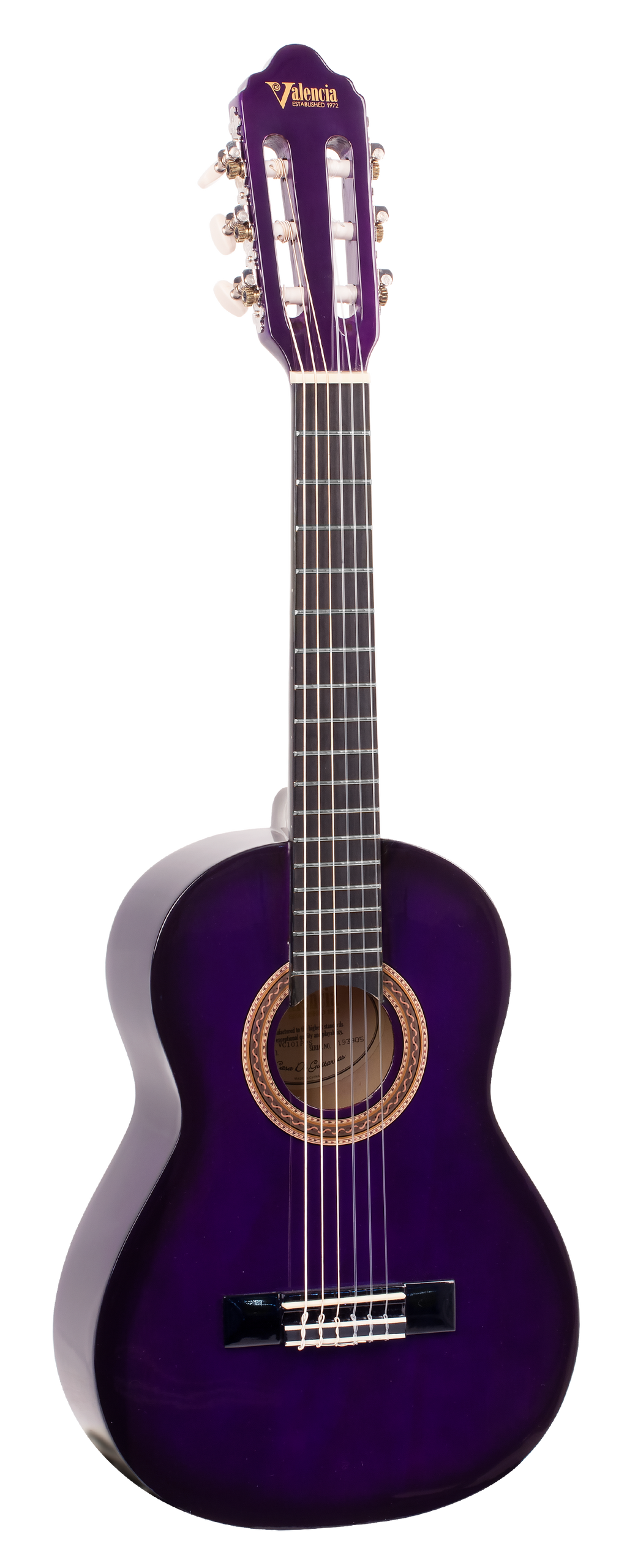 Valencia VC101PPS 1/4 Size Classical Guitar - Purple Sunburst