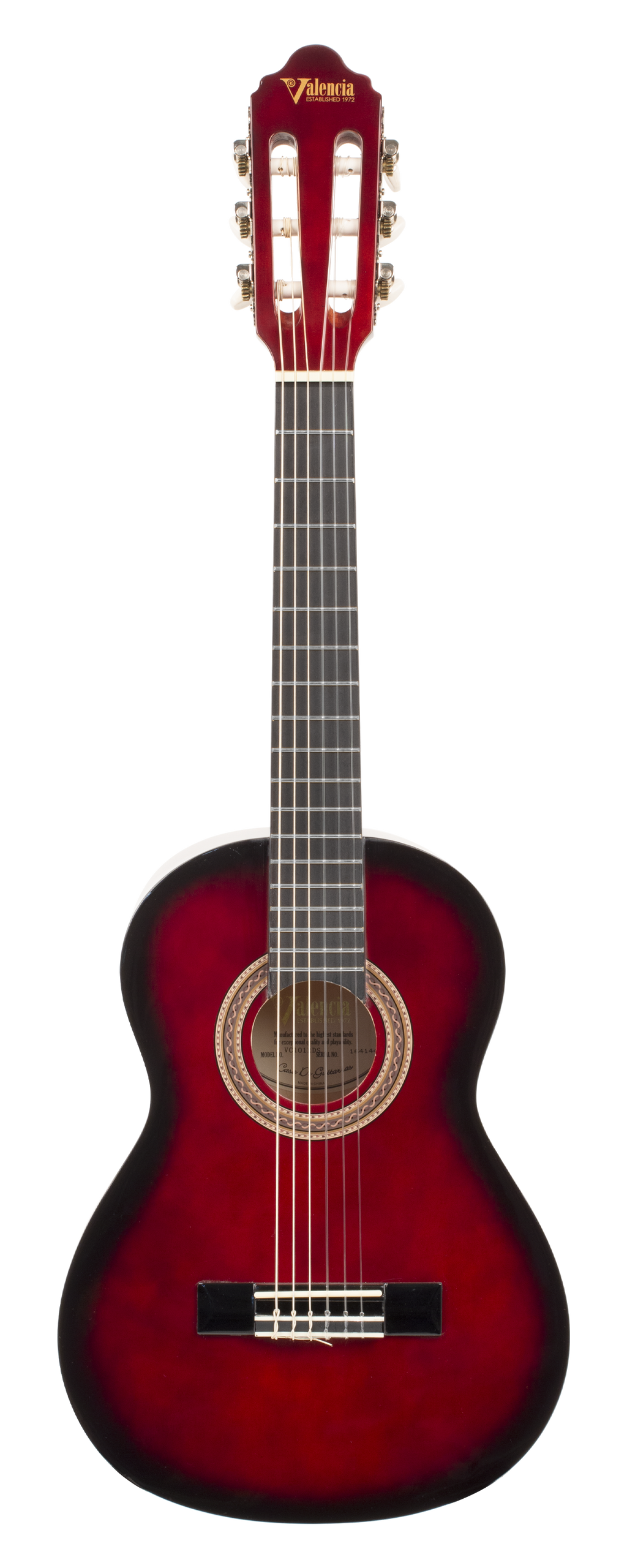 Valencia VC101RDS 1/4 Size Classical Guitar - Red Sunburst