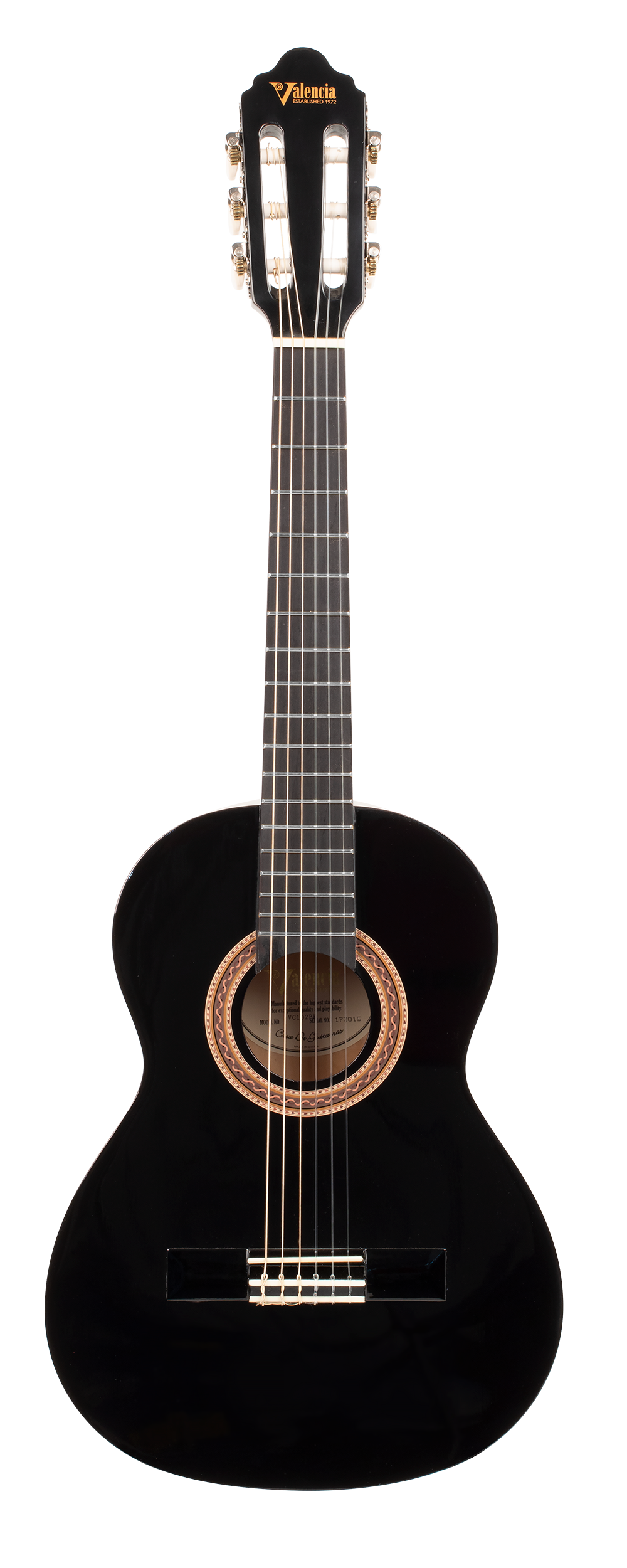 Valencia VC102BK 1/2 Size Classical Guitar - Black