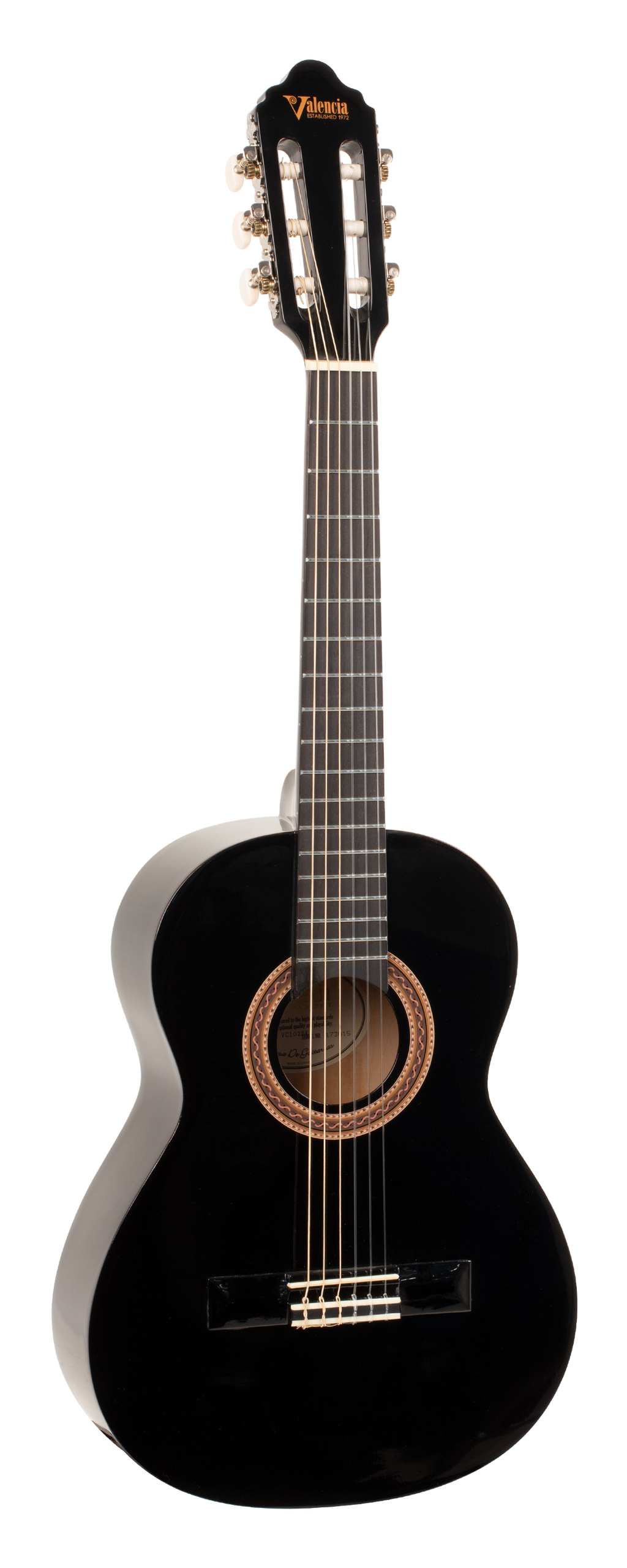 Valencia VC102BK 1/2 Size Classical Guitar - Black