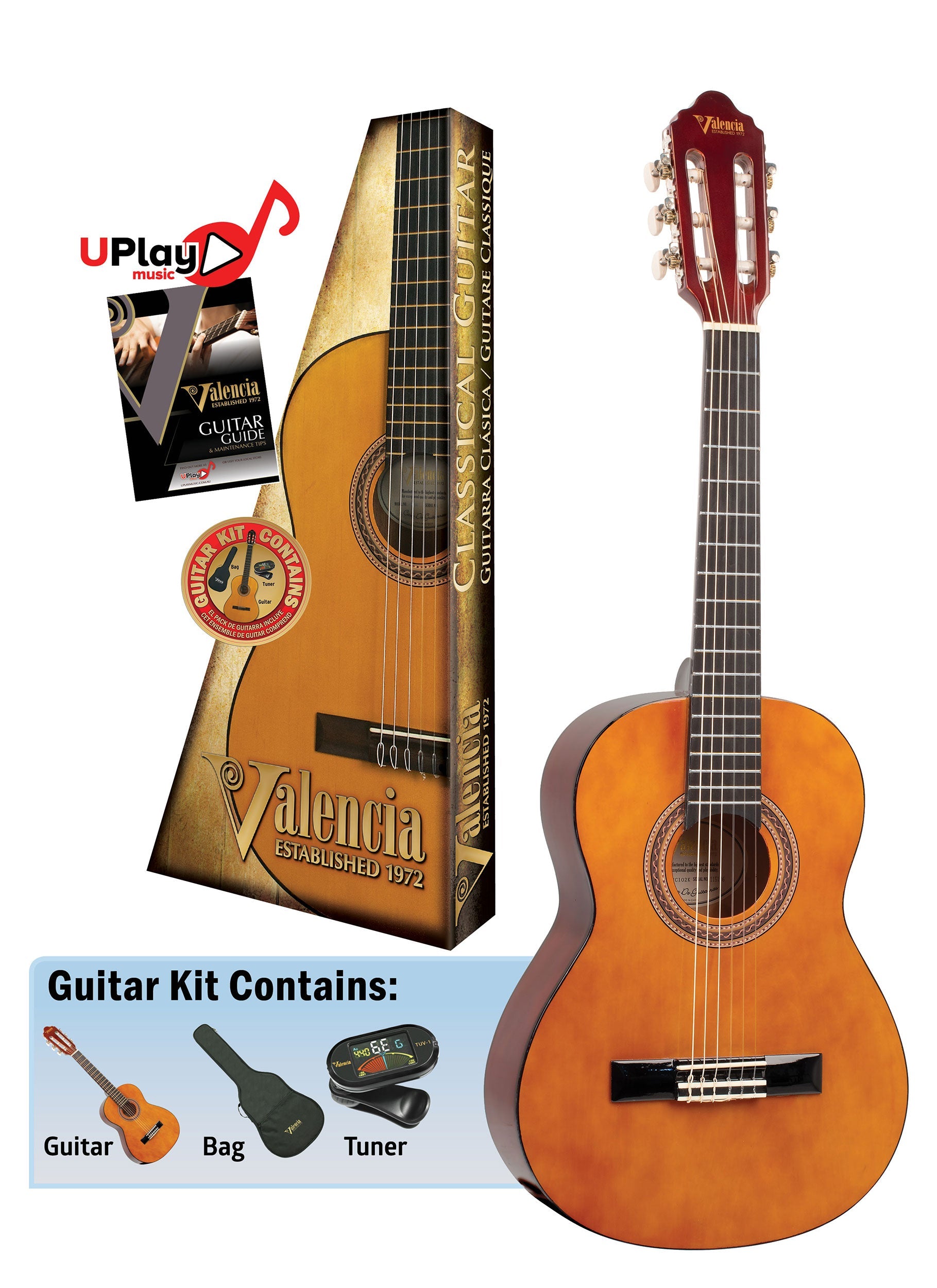 Valencia VC102K 1/2 Size Classical Guitar Kit