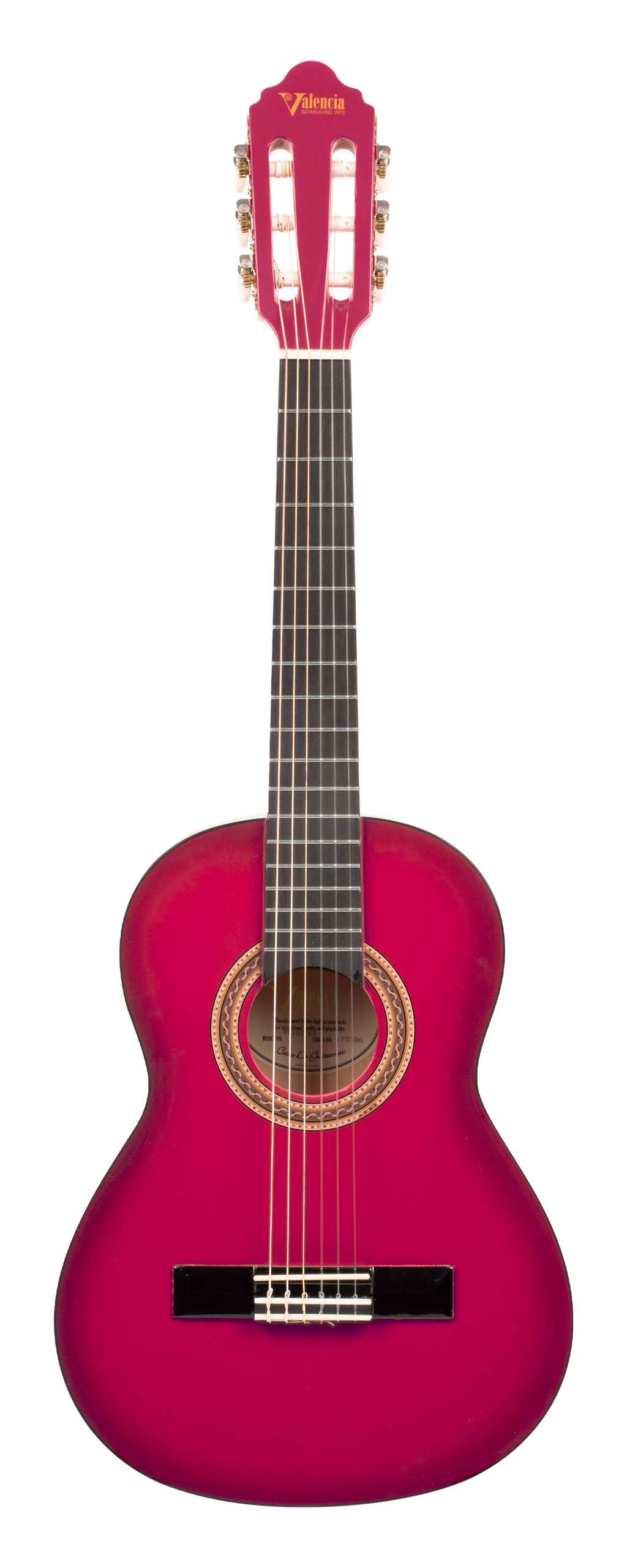 Valencia VC102PKS 1/2 Size Classical Guitar - Pink Sunburst