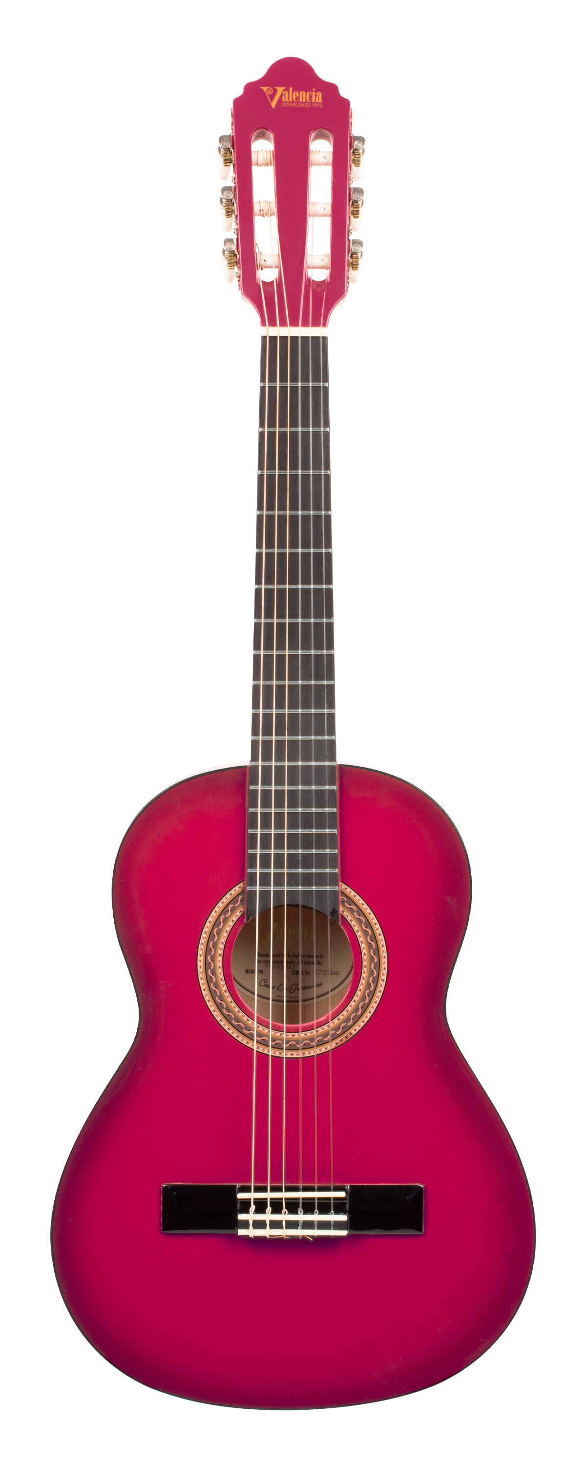 Valencia VC102PKS 1/2 Size Classical Guitar - Pink Sunburst