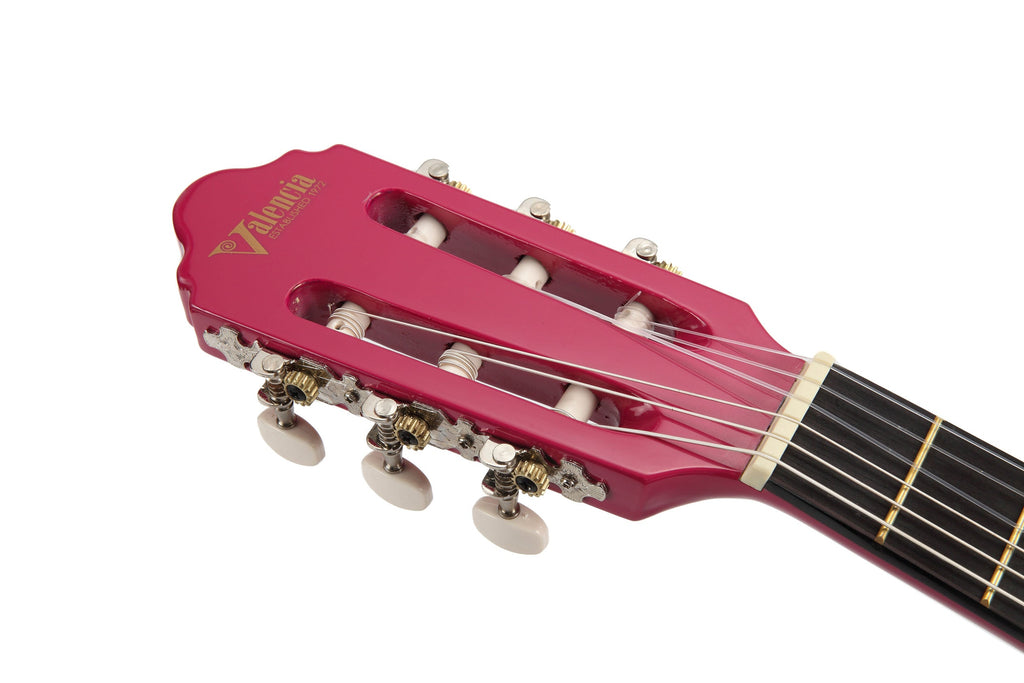 Valencia VC102PKS 1/2 Size Classical Guitar - Pink Sunburst