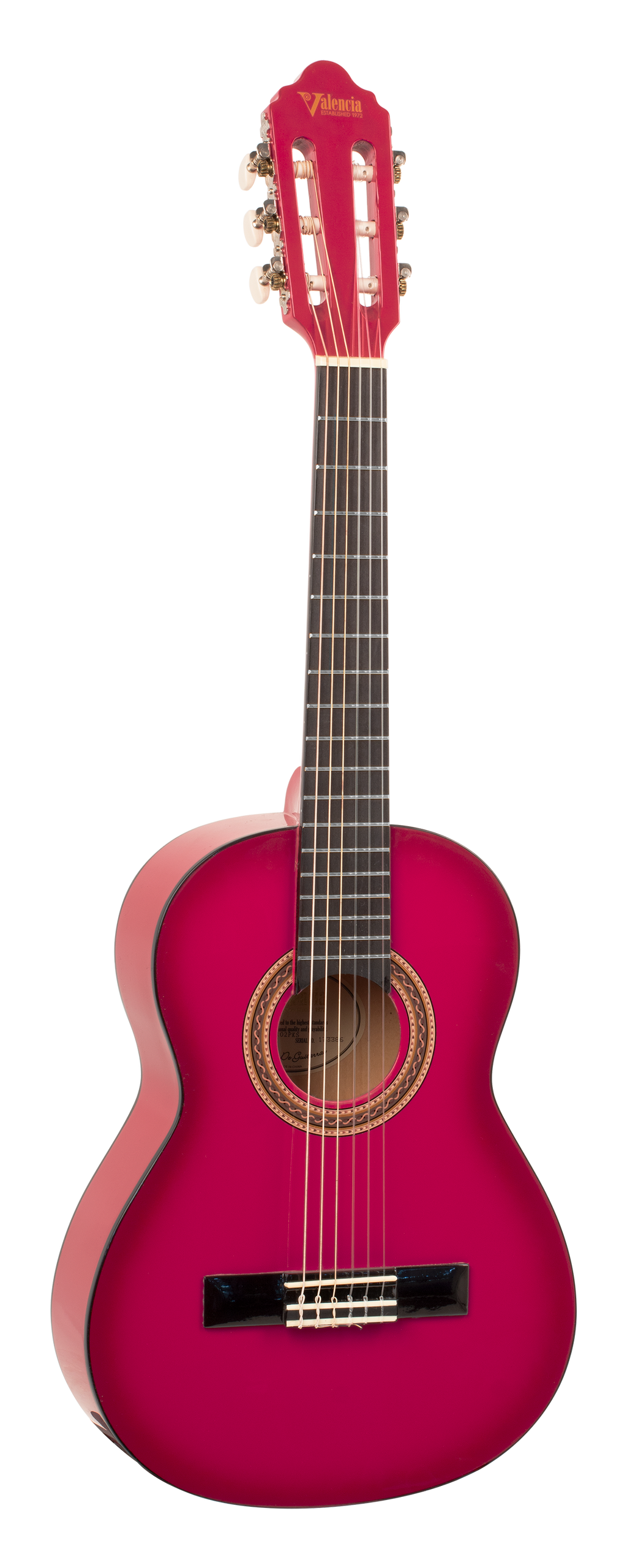 Valencia VC102PKS 1/2 Size Classical Guitar - Pink Sunburst