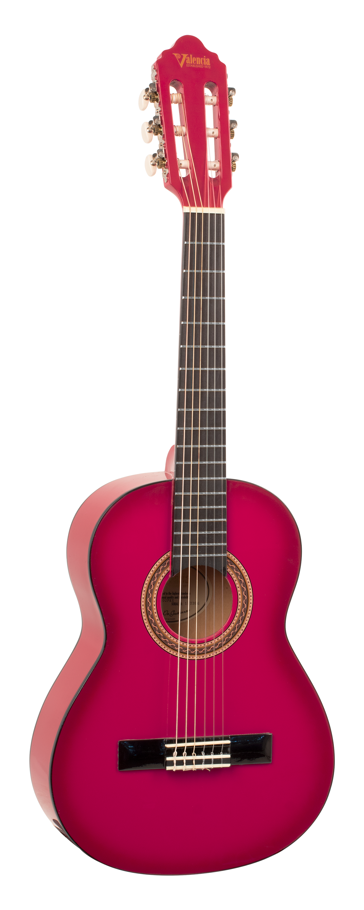 Valencia VC102PKS 1/2 Size Classical Guitar - Pink Sunburst
