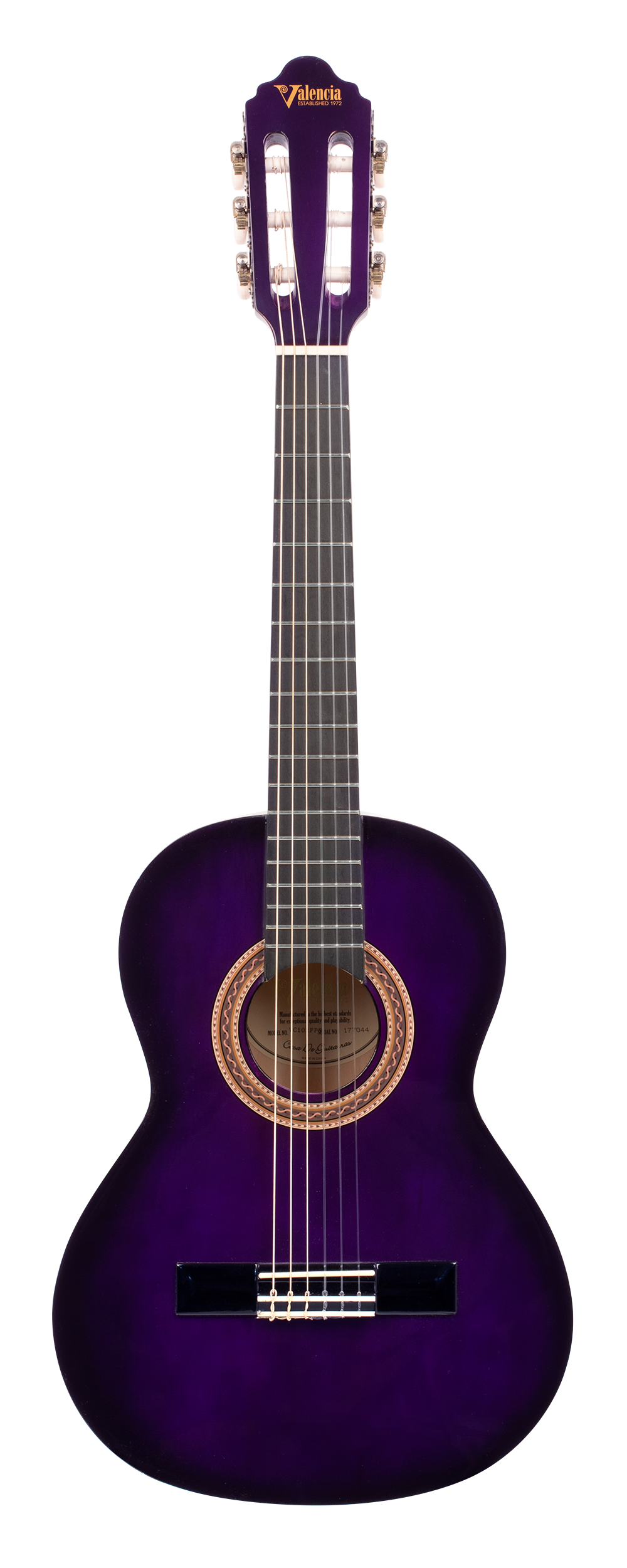 Valencia VC102PPS 1/2 Size Classical Guitar - Purple Sunburst