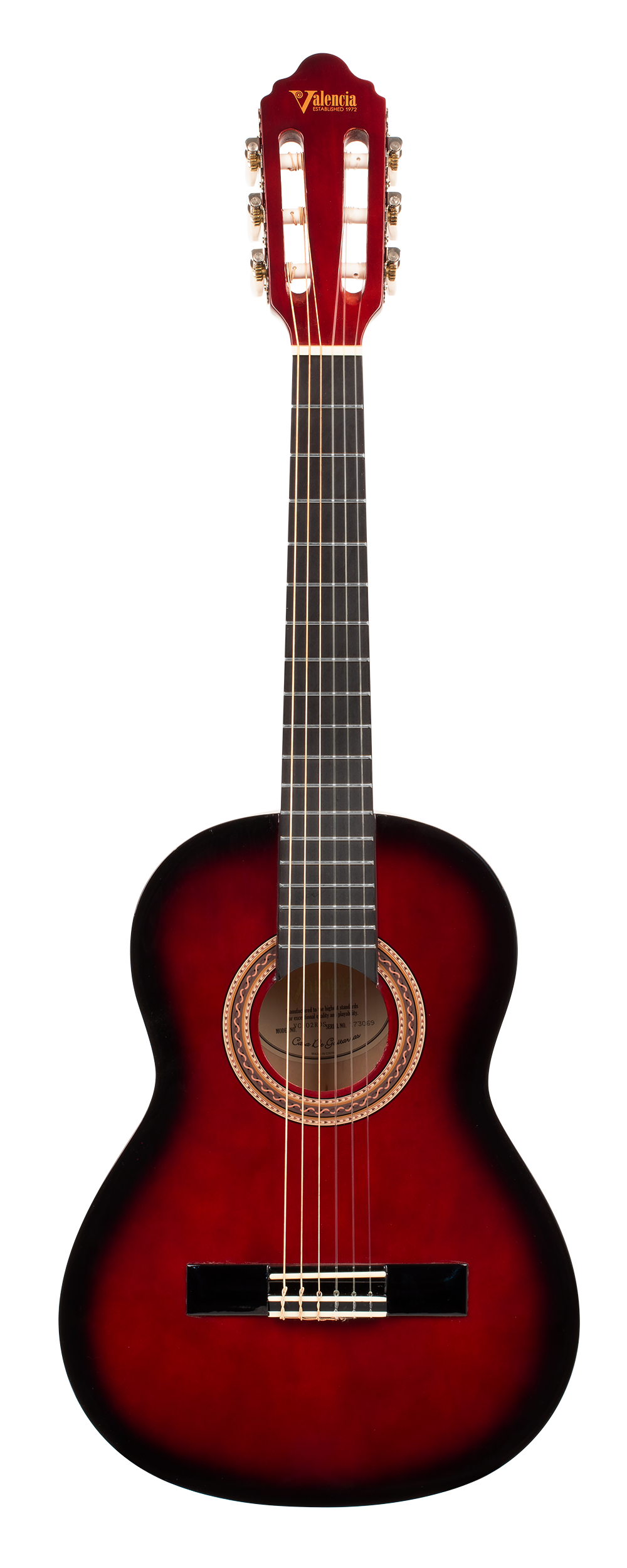Valencia VC102RDS 1/2 Size Classical Guitar - Red Sunburst