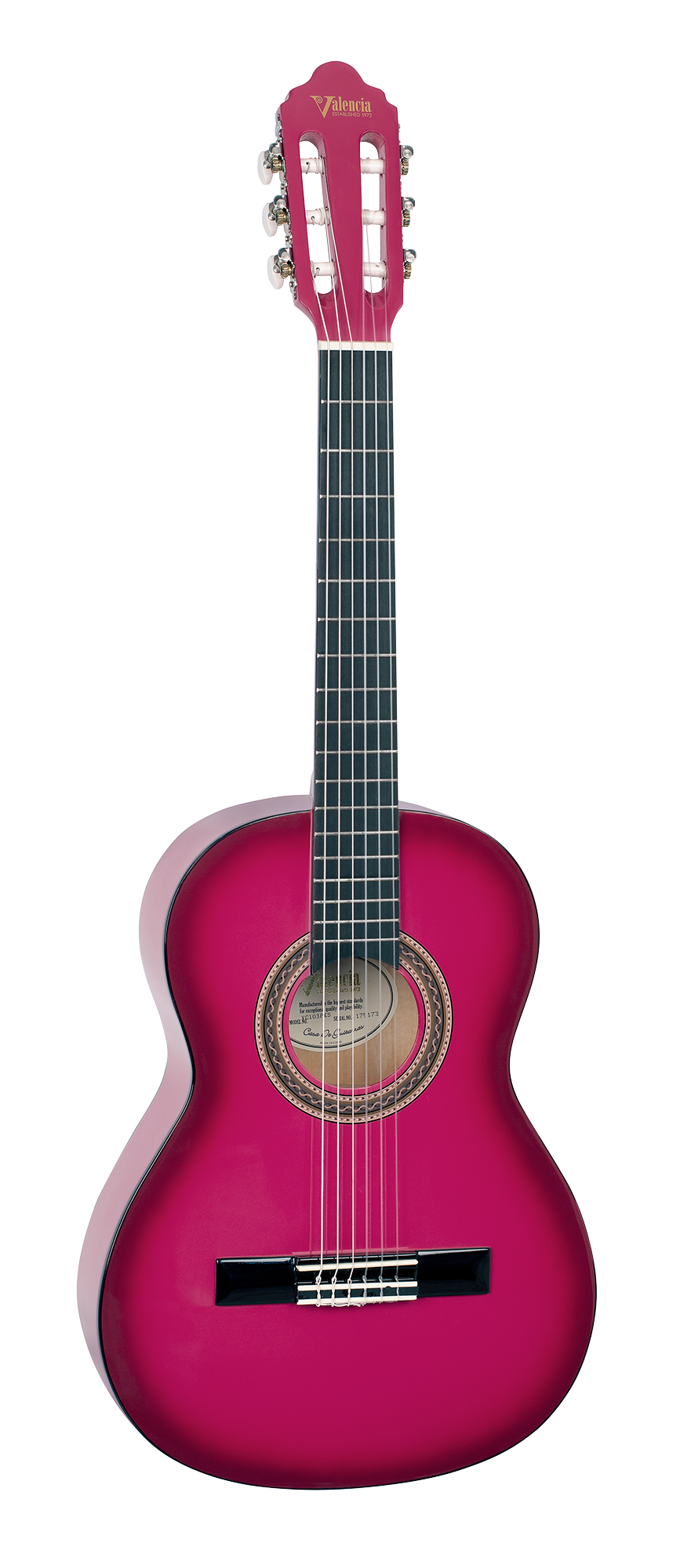 Valencia VC103PKS 3/4 Size Classical Guitar - Pink Sunburst