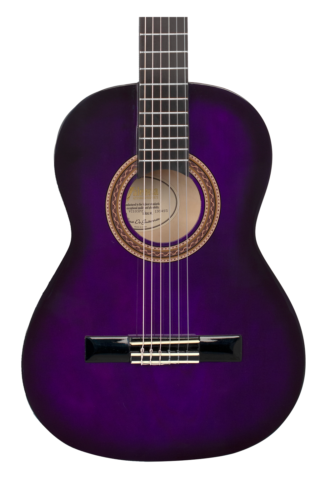 Valencia VC103PPS 3/4 Size Classical Guitar - Purple Sunburst
