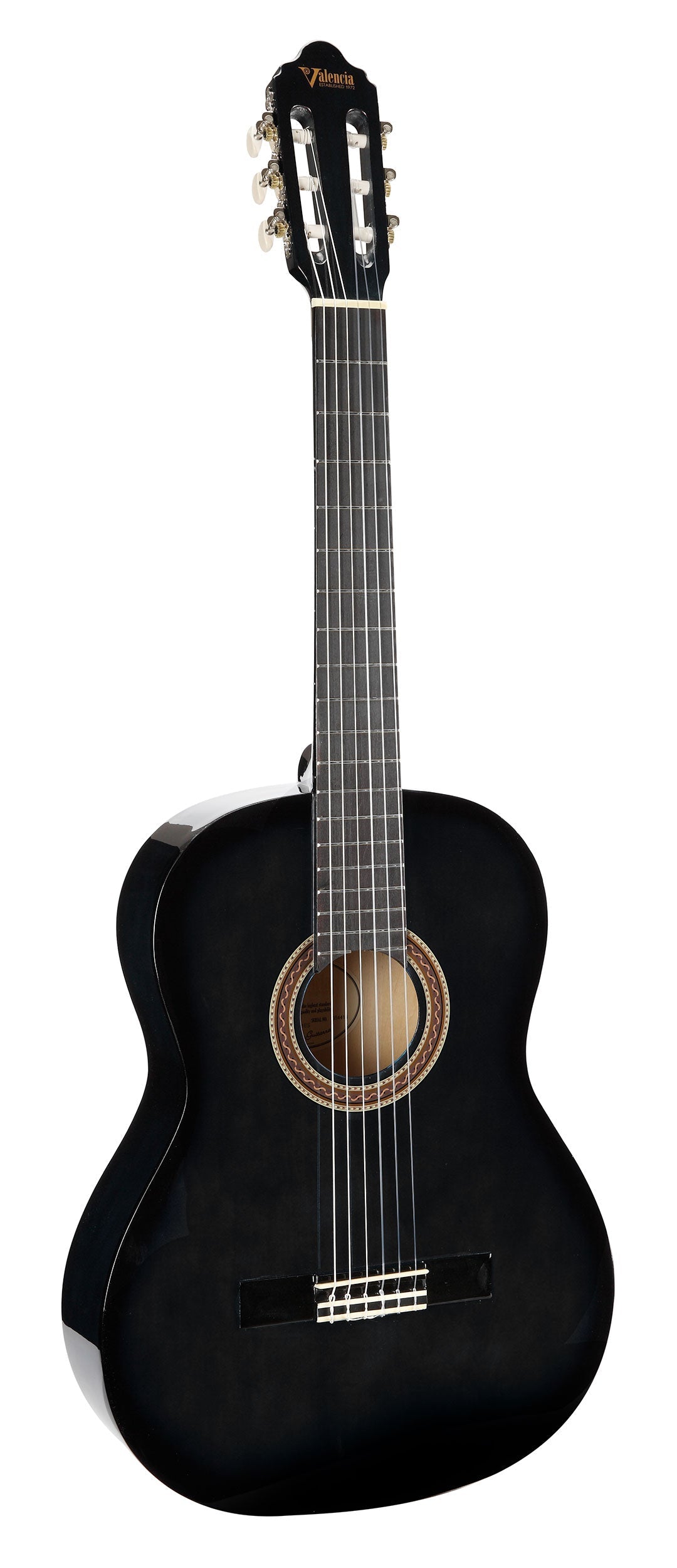 Valencia VC104BK 4/4 Size Classical Guitar - Black