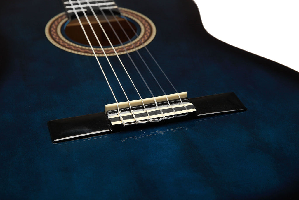 Valencia VC104BUS 4/4 Size Classical Guitar - Blue Sunburst