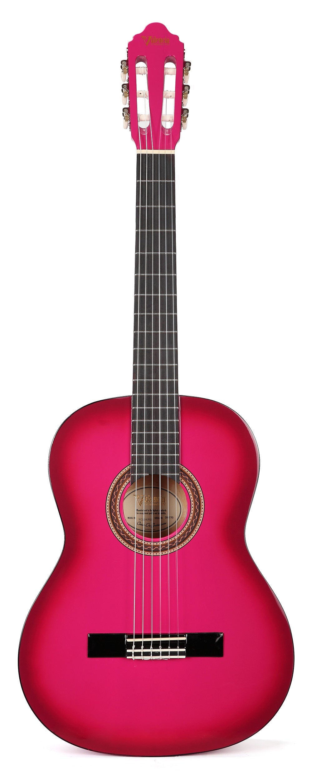 Valencia VC104PKS 4/4 Size Classical Guitar - Pink Sunburst