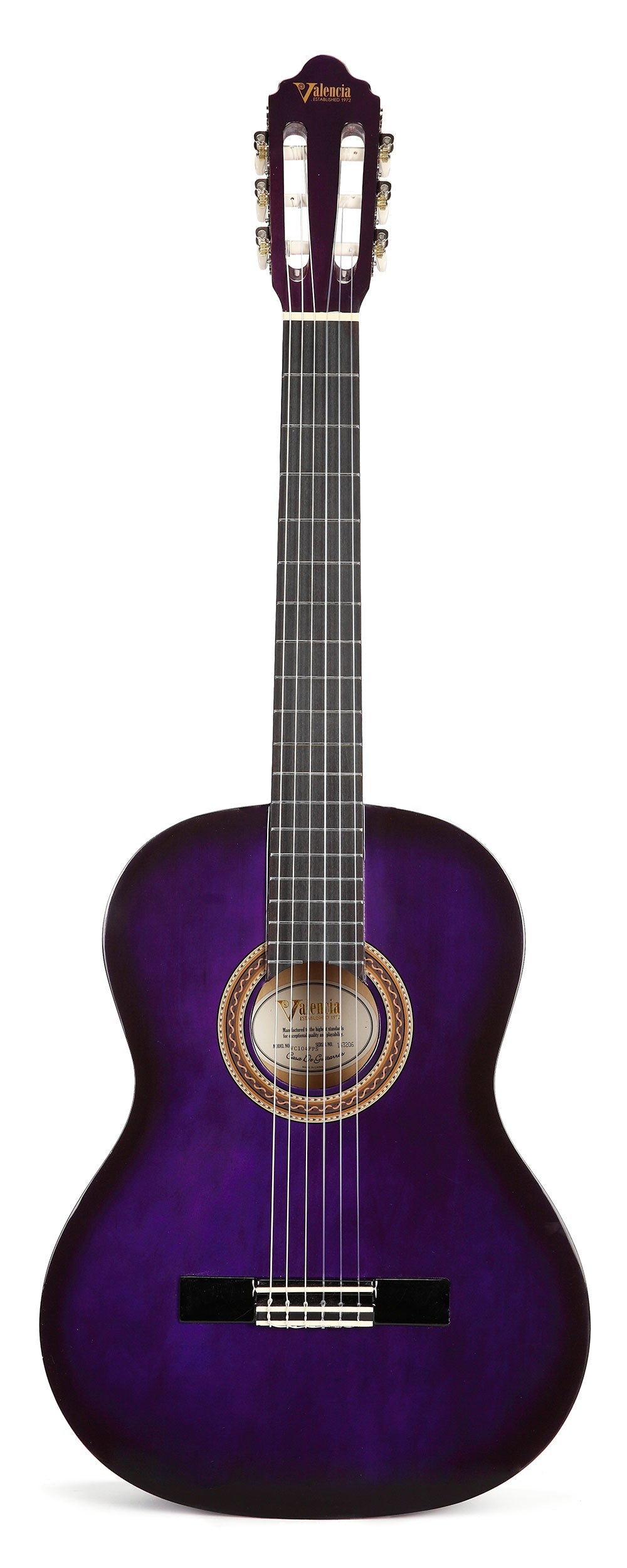 Valencia VC104PPS 4/4 Size Classical Guitar - Purple Sunburst