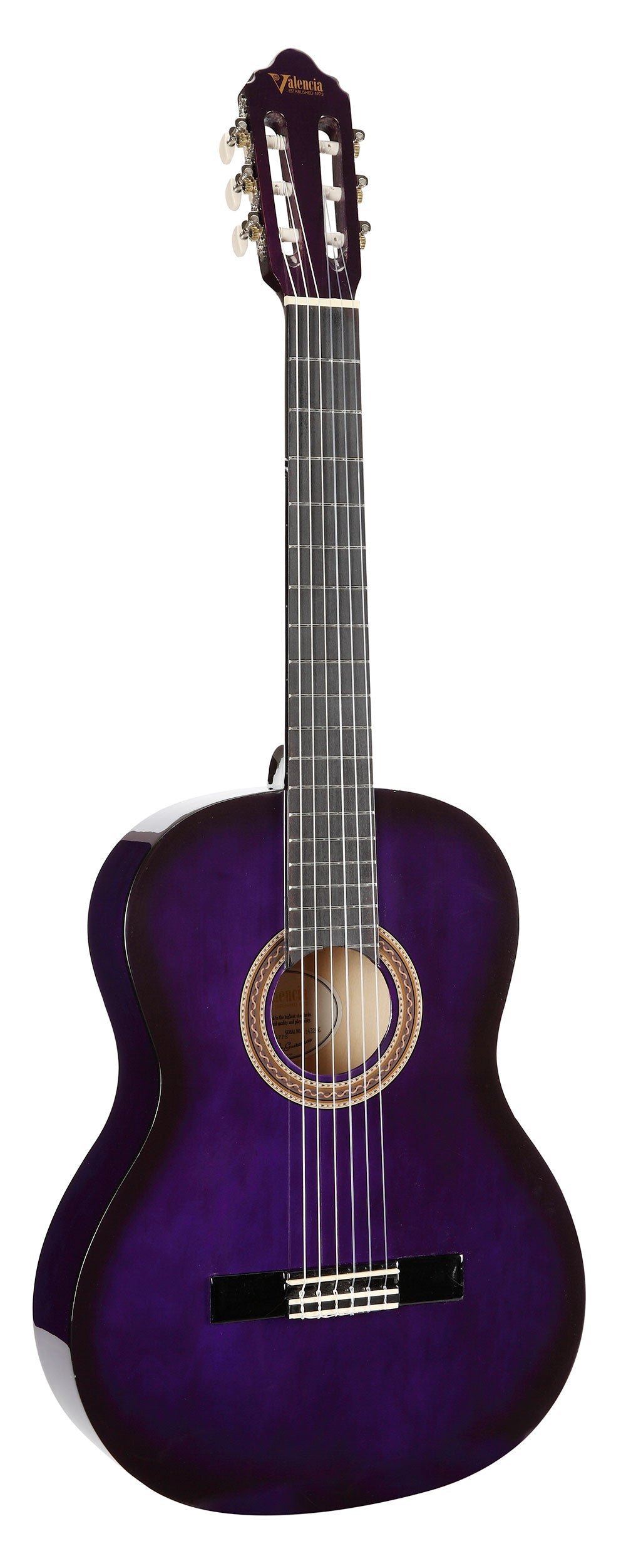 Valencia VC104PPS 4/4 Size Classical Guitar - Purple Sunburst