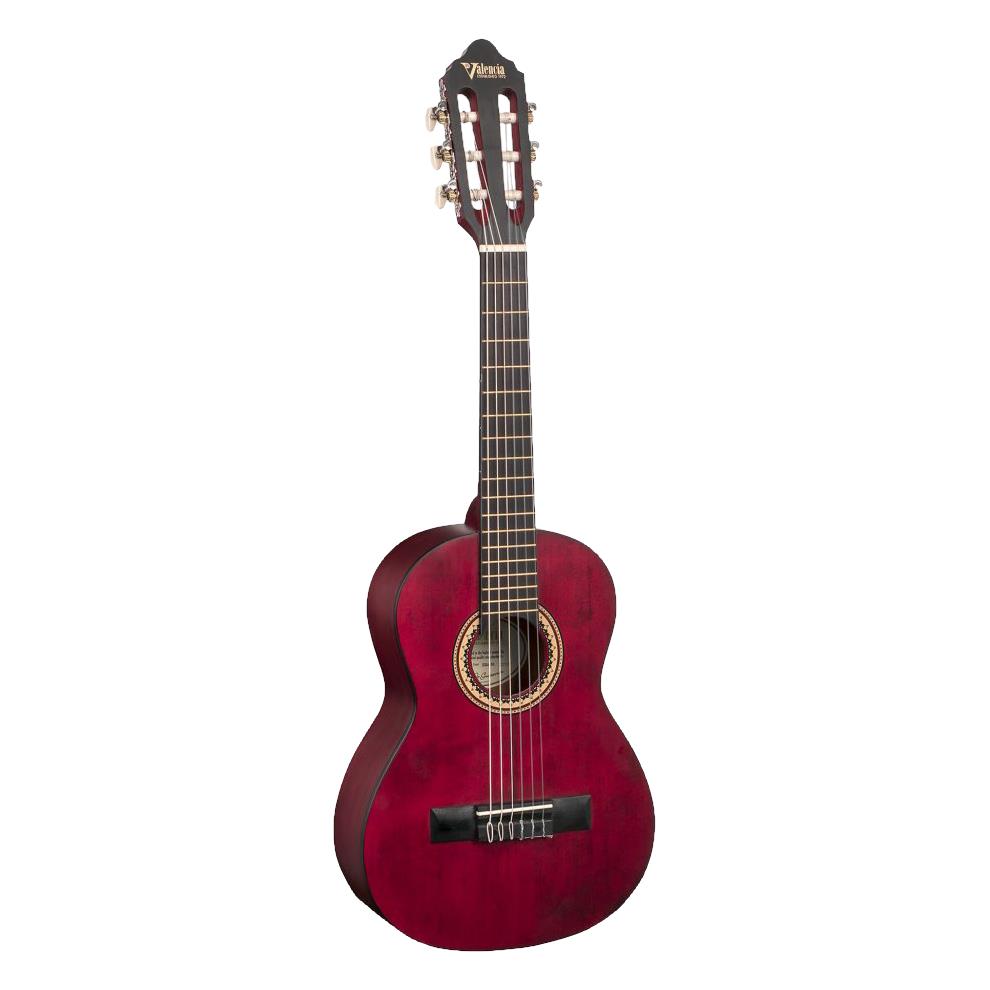 Valencia 200 Series ¬º Classical Guitar - Transparent Wine Red