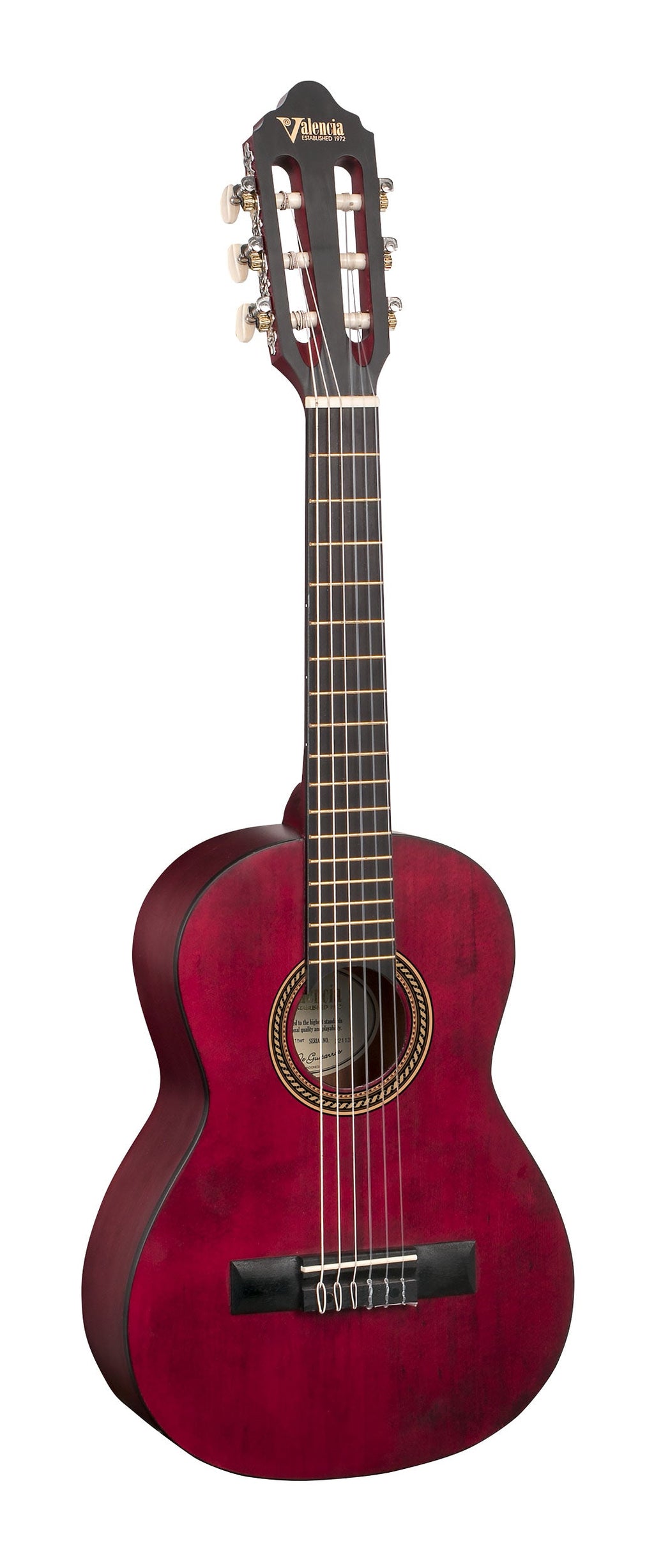 Valencia 200 Series ¬º Classical Guitar - Transparent Wine Red