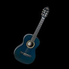 Valencia VC203TBU 3/4 Size Classical Guitar in Transparent Blue Satin