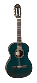 Valencia VC203TBU 3/4 Size Classical Guitar in Transparent Blue Satin